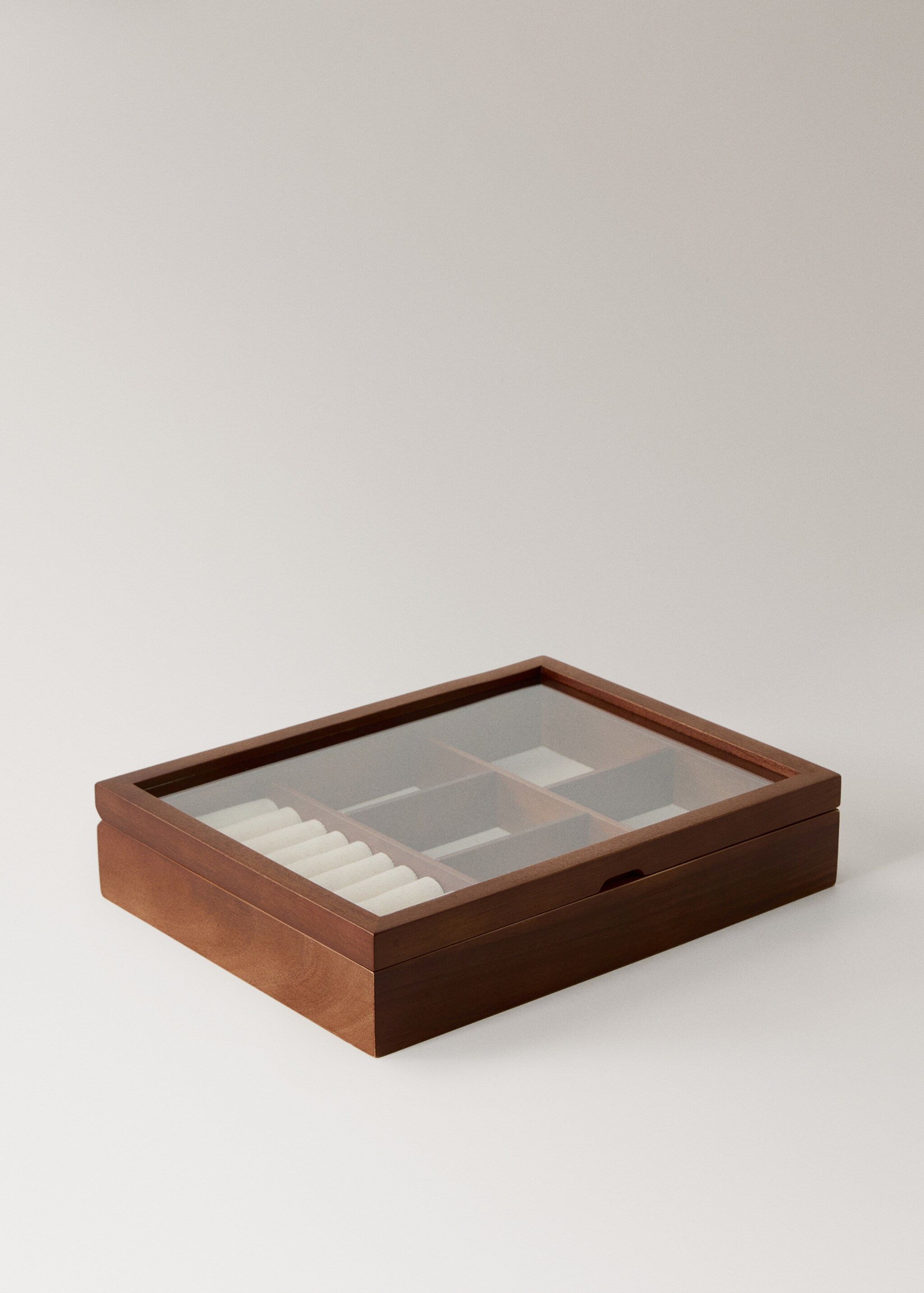 Large wooden jewellery box - Details of the article 1, Brown. Ref: 17043324-00.