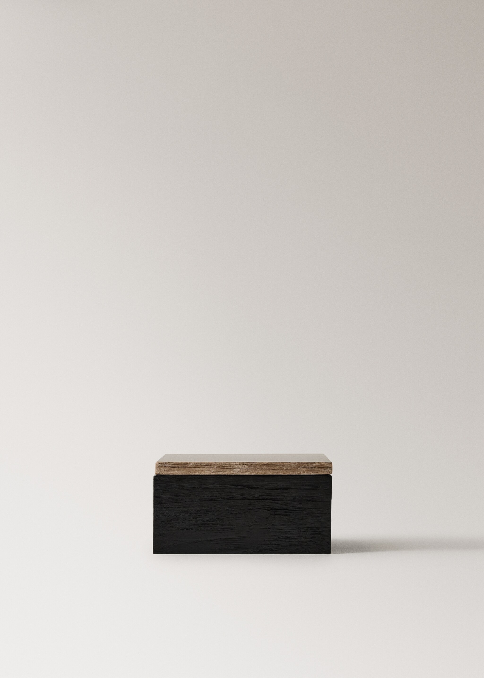 Small decorative box in petrified wood - Article without model, Black. Ref: 17043326-00.