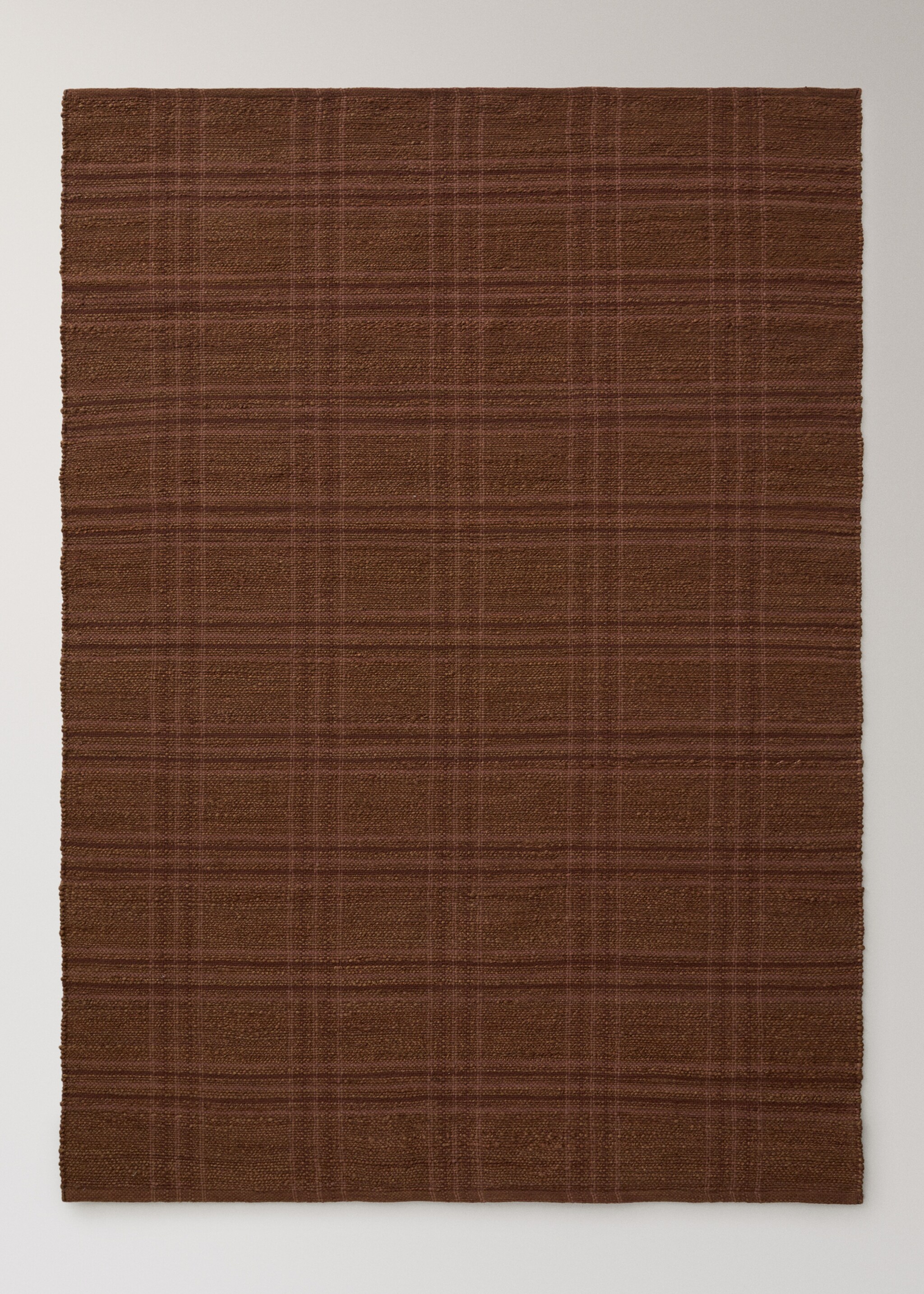 Catifa de jute quadres sobreteixida - Article sense model, Marró. Ref: 17043327-00.