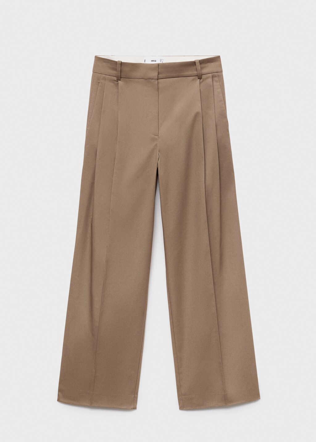 Straight cotton pants with pleats - Women | MANGO USA