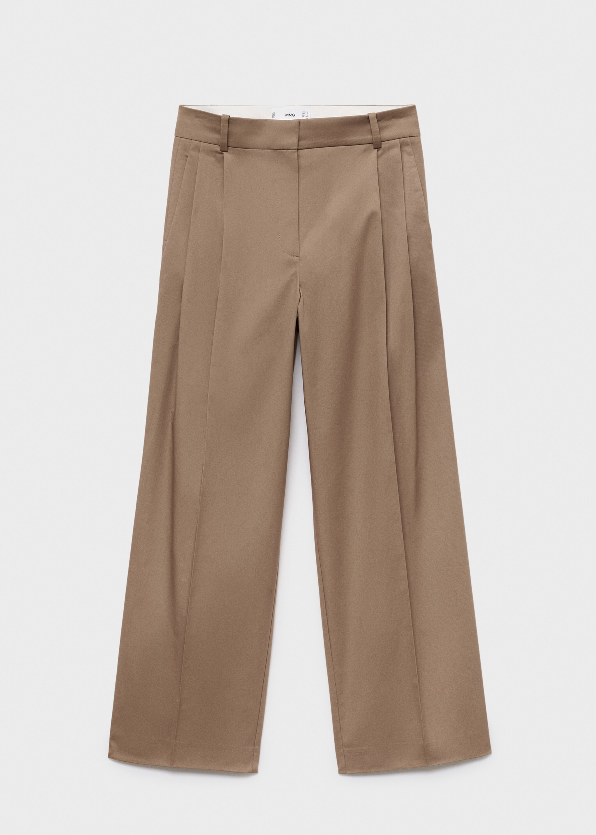 Straight cotton trousers with pleats - Article without model