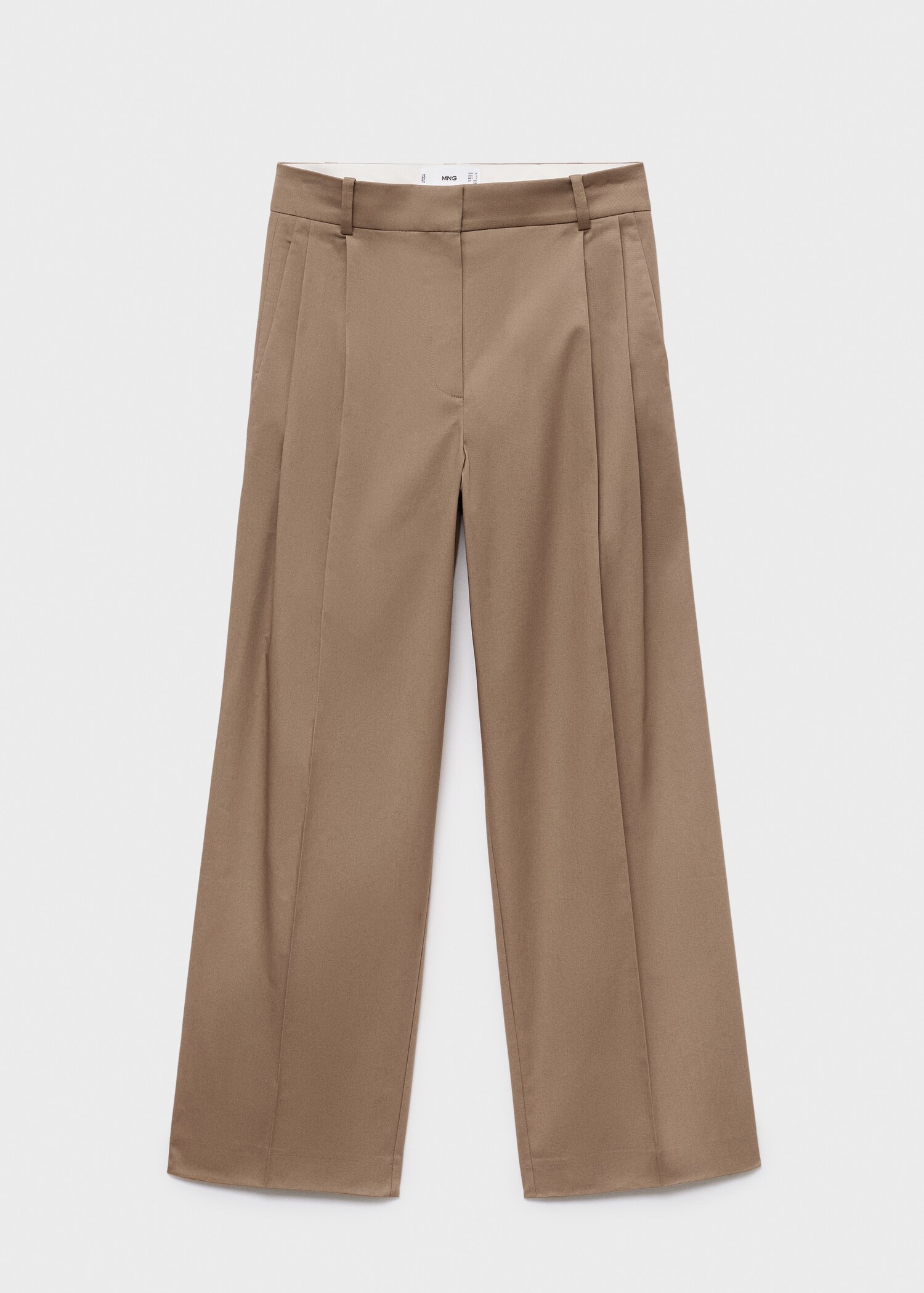 Straight cotton trousers with pleats - Article without model