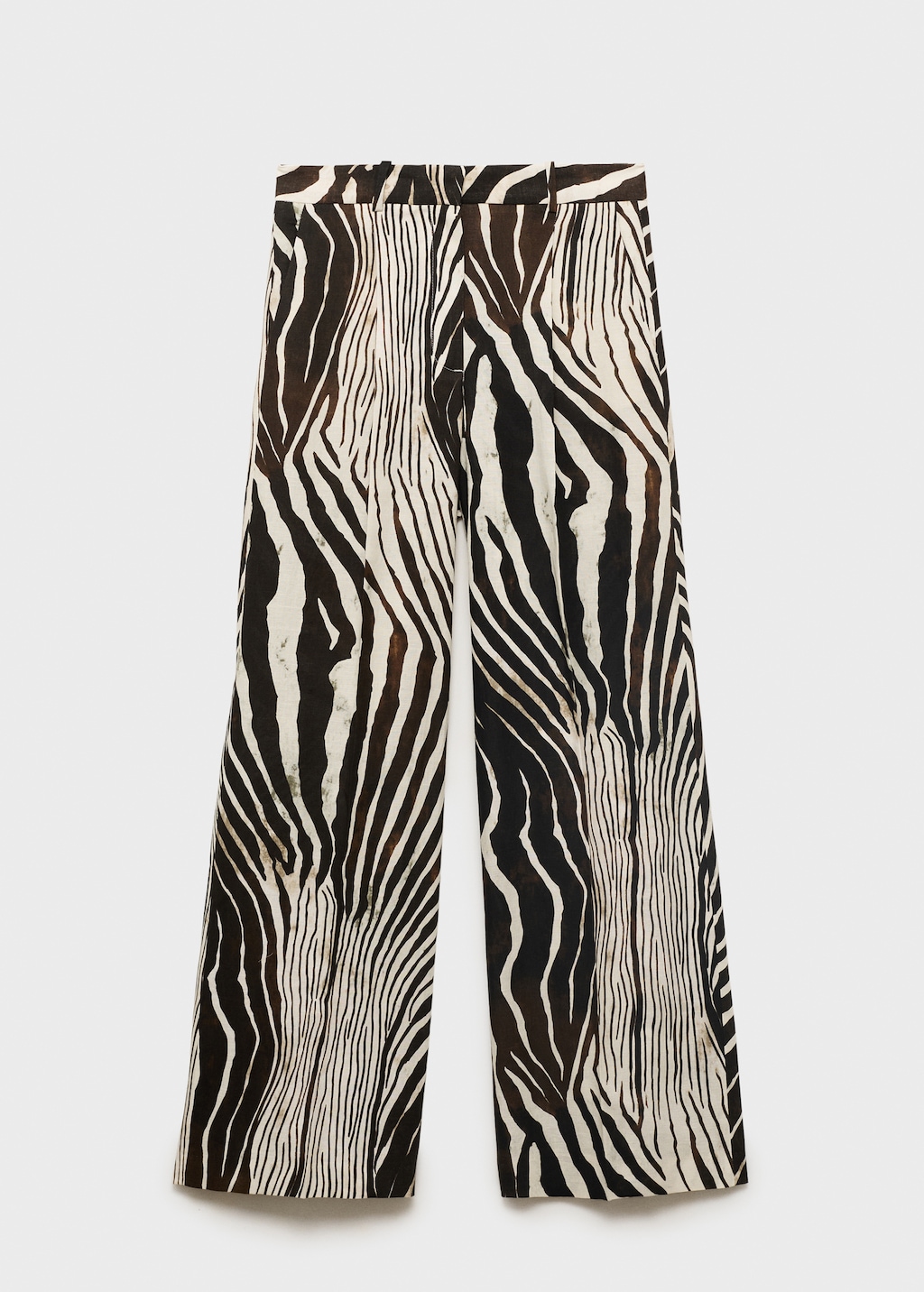Zebra-print linen pants