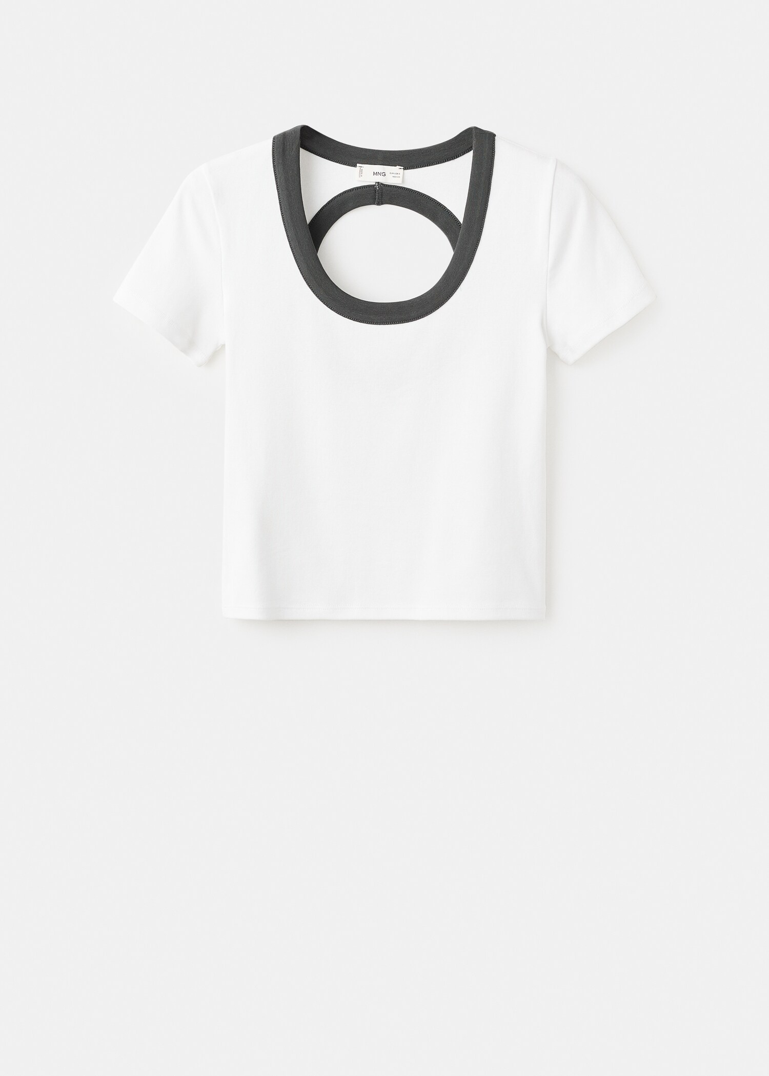 Contrasting collar cotton t-shirt - Article without model