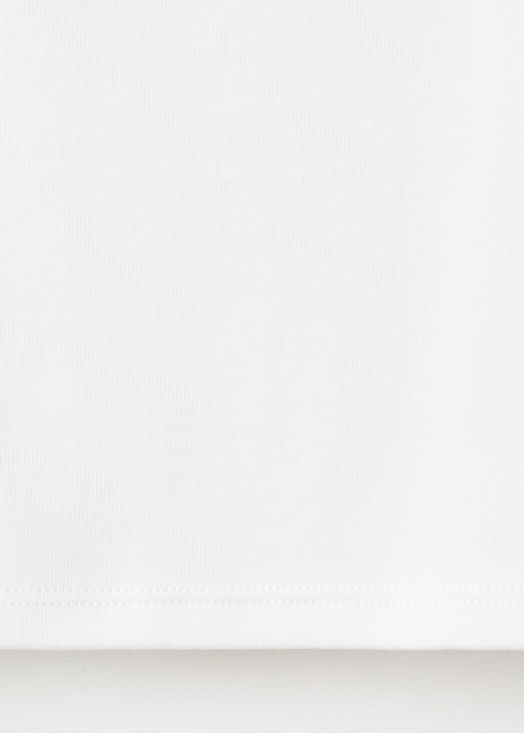 Contrasting collar cotton t-shirt - Details of the article 0, Off White. Ref: 17043335-00.