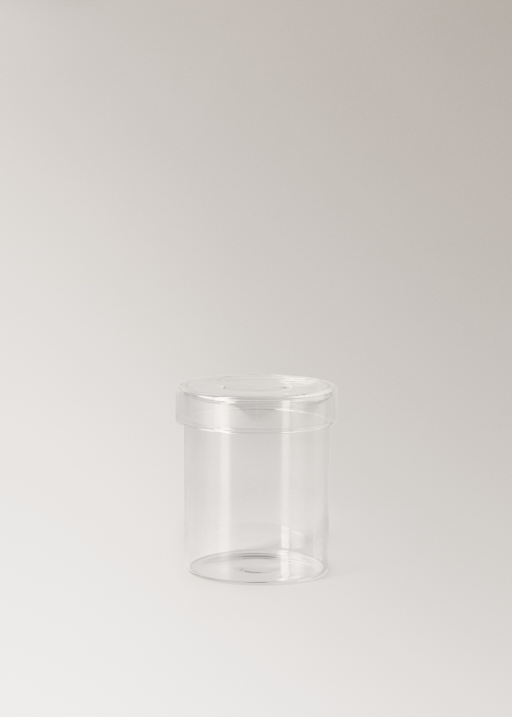 Bocal de salle de bain en borosilicate avec couvercle taille L - Article sans modèle, Gris glacé. Ref: 17043797-00.