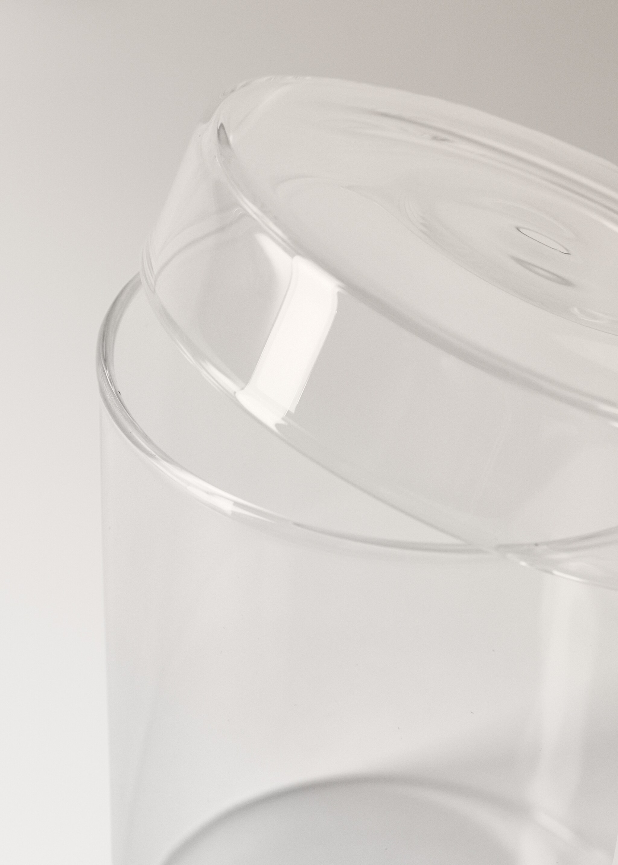 Bocal de salle de bain en borosilicate avec couvercle taille L - Détail de l'article 2, Gris glacé. Ref: 17043797-00.