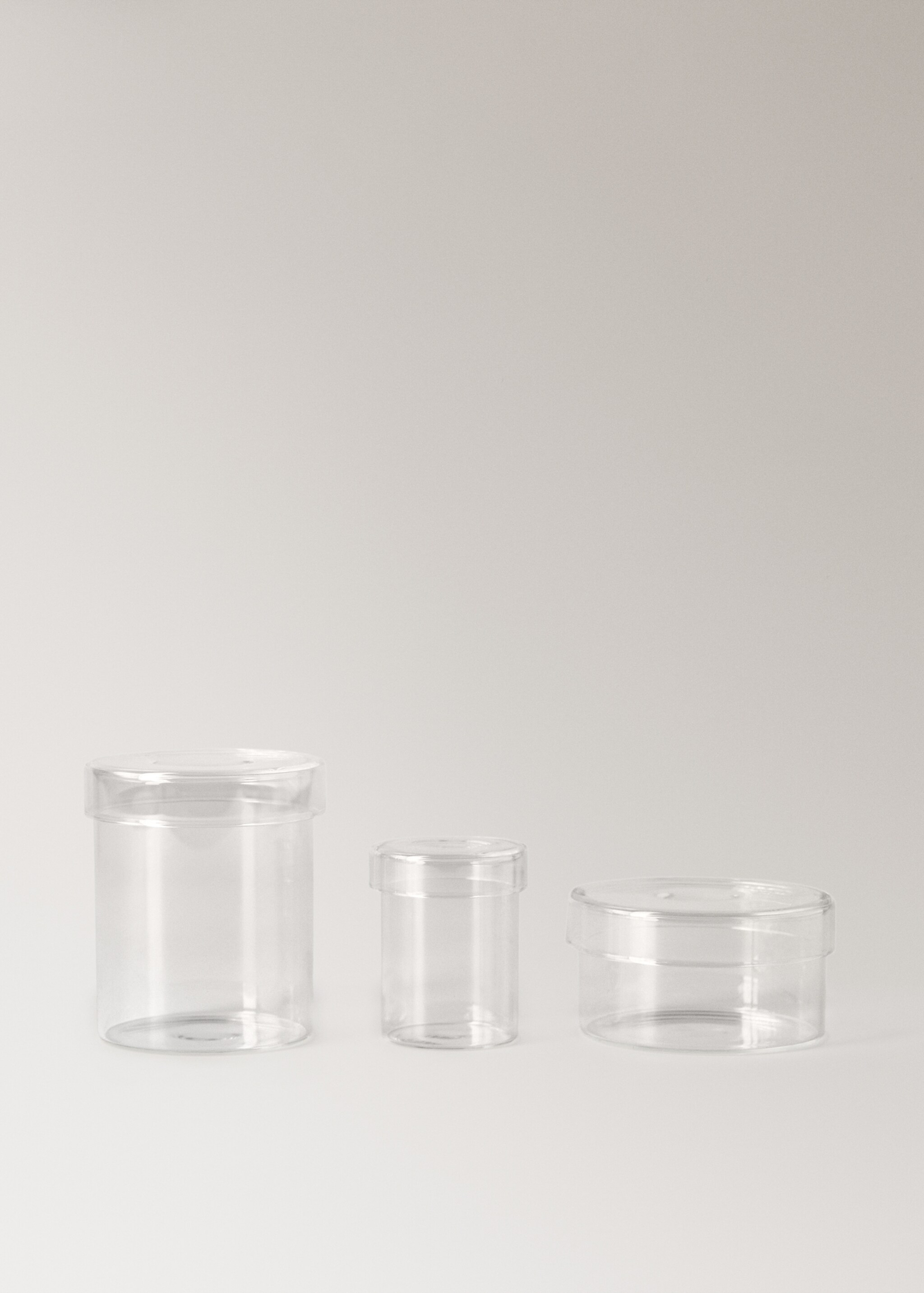 Bocal de salle de bain en borosilicate avec couvercle taille L - Détail de l'article 3, Gris glacé. Ref: 17043797-00.