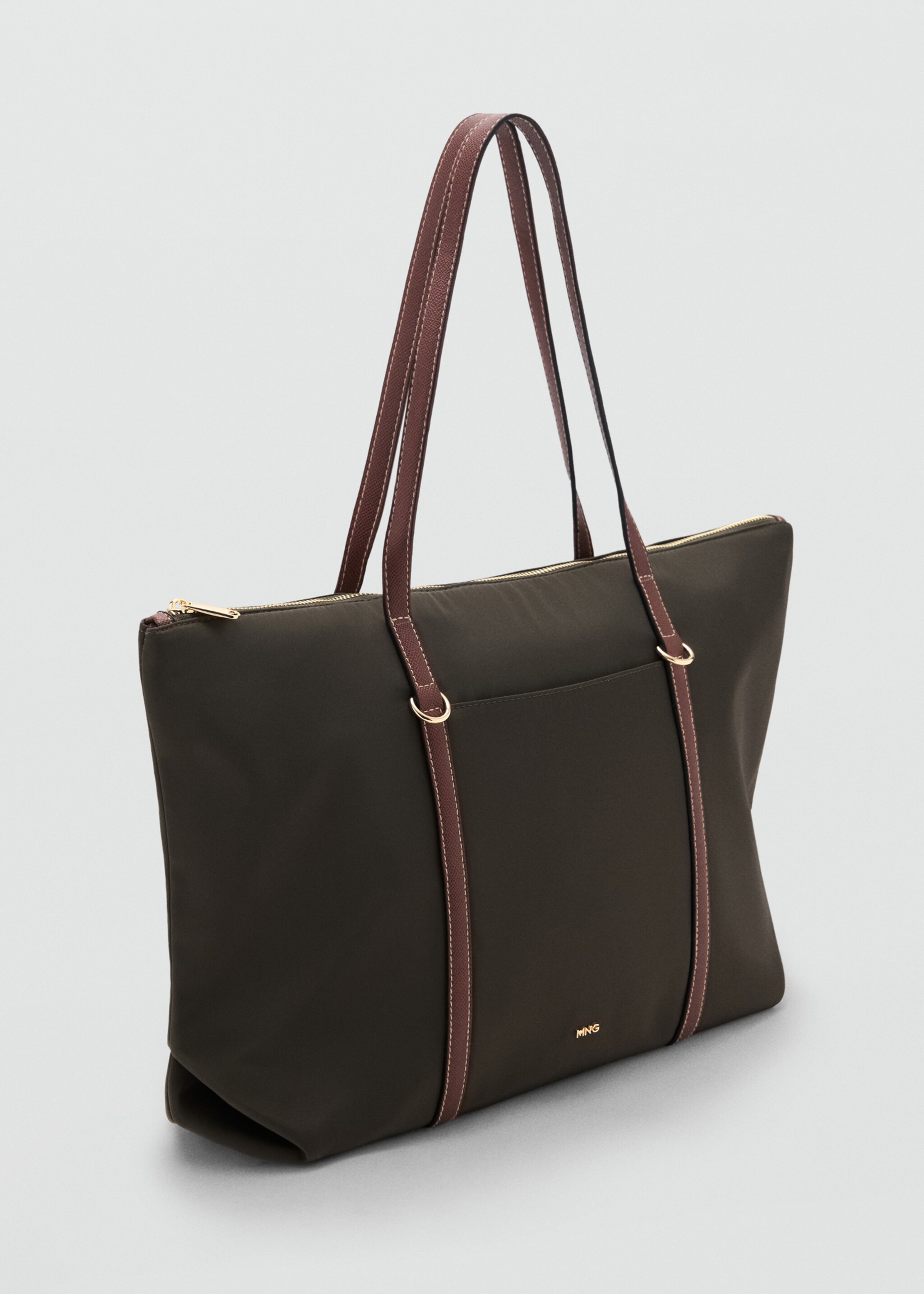 Sac cabas anse double - Plan moyen, Kaki. Ref: 17043798-00.