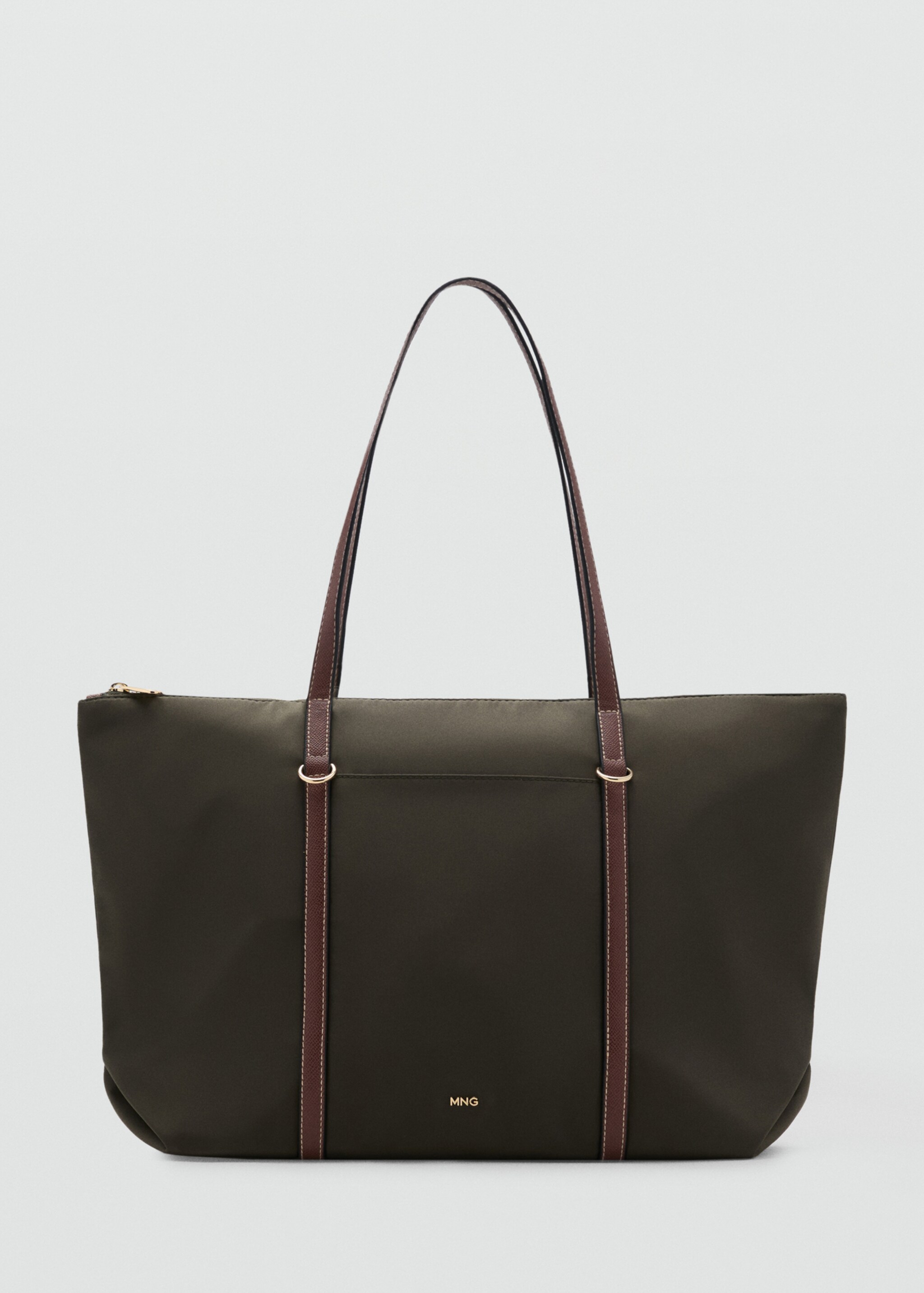 Sac cabas anse double - Article sans modèle, Kaki. Ref: 17043798-00.