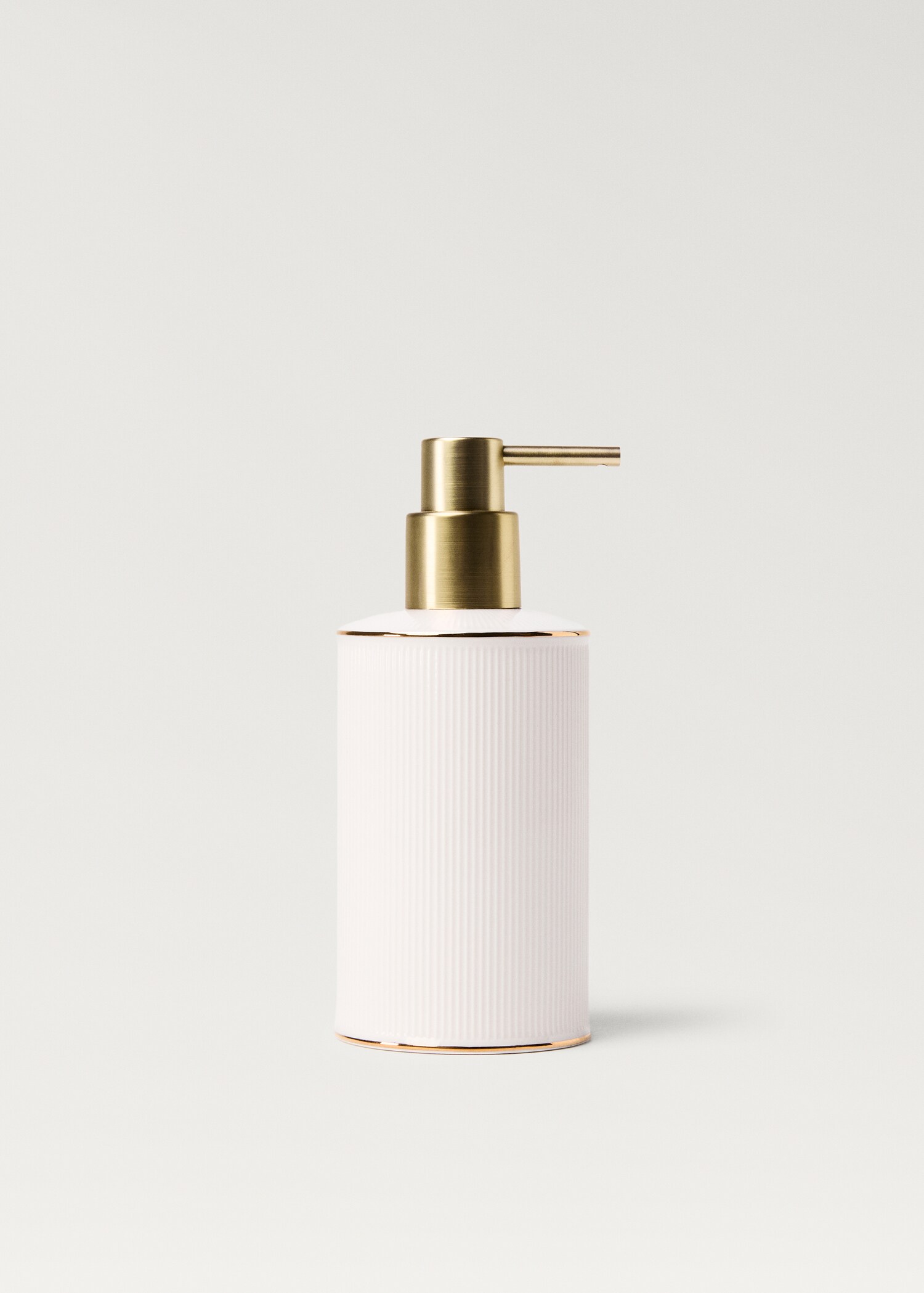 Stoneware soap dispenser with striped design - Article without model