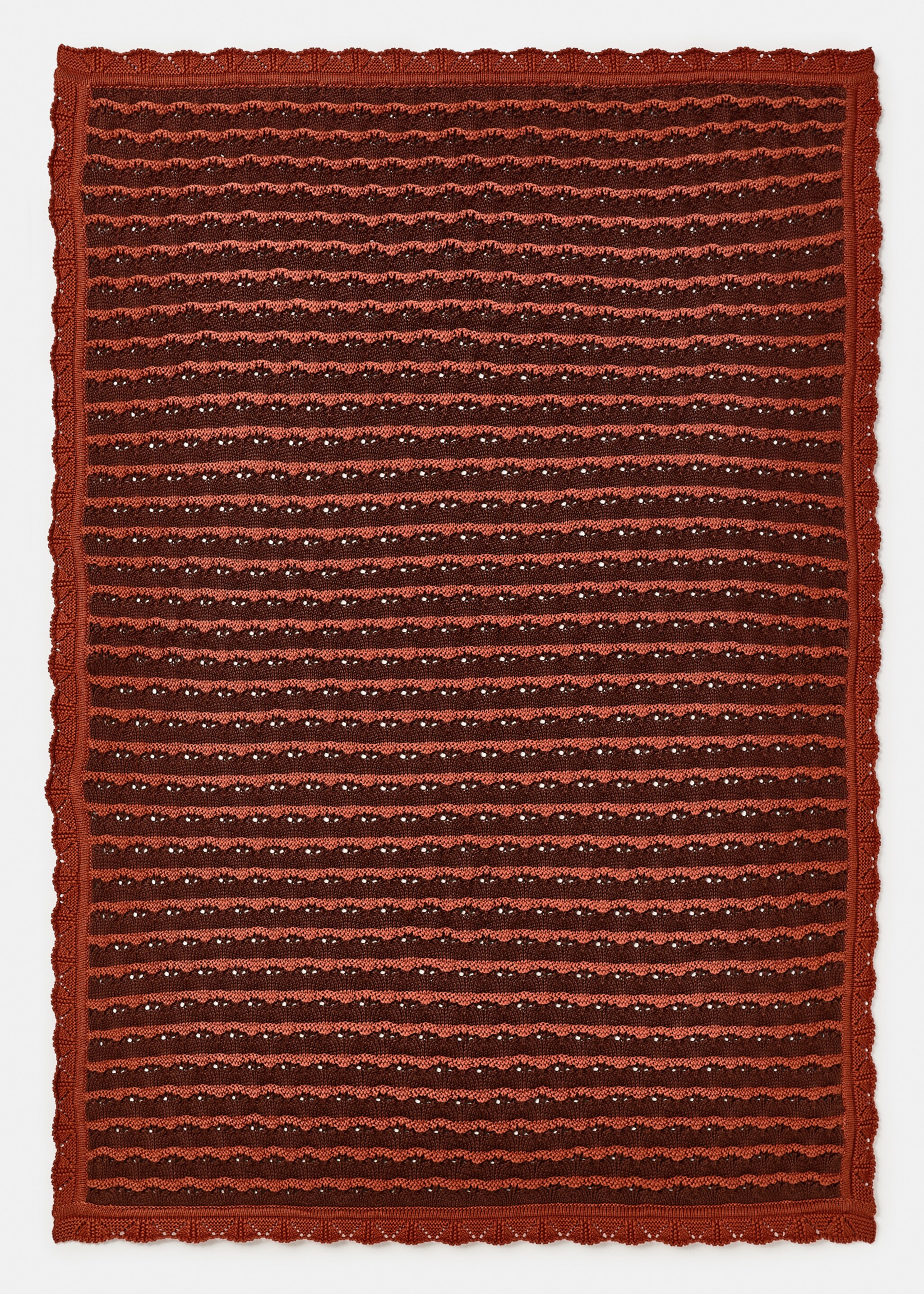 100% cotton striped openwork children's blanket - Details of the article 3, Cherry. Ref: 17043828-00.