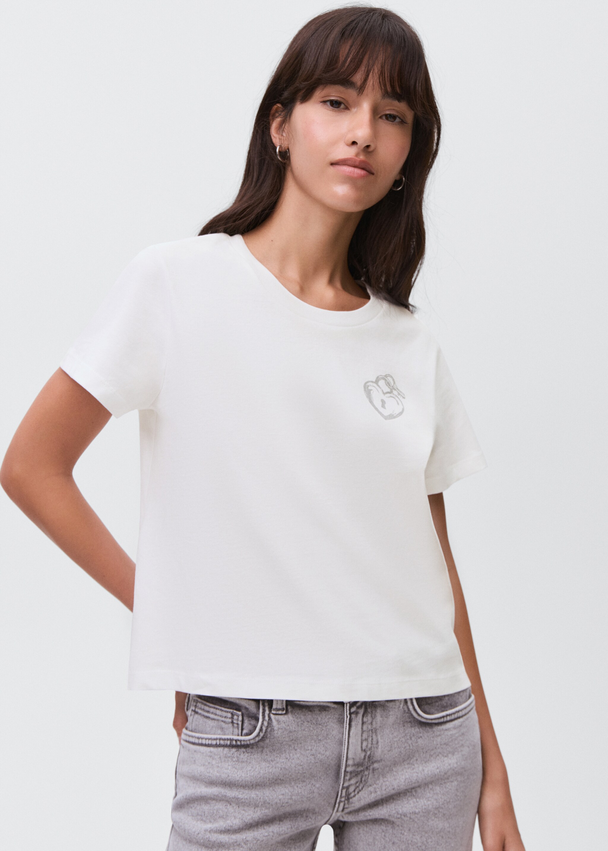 Cotton heart t-shirt - Medium plane