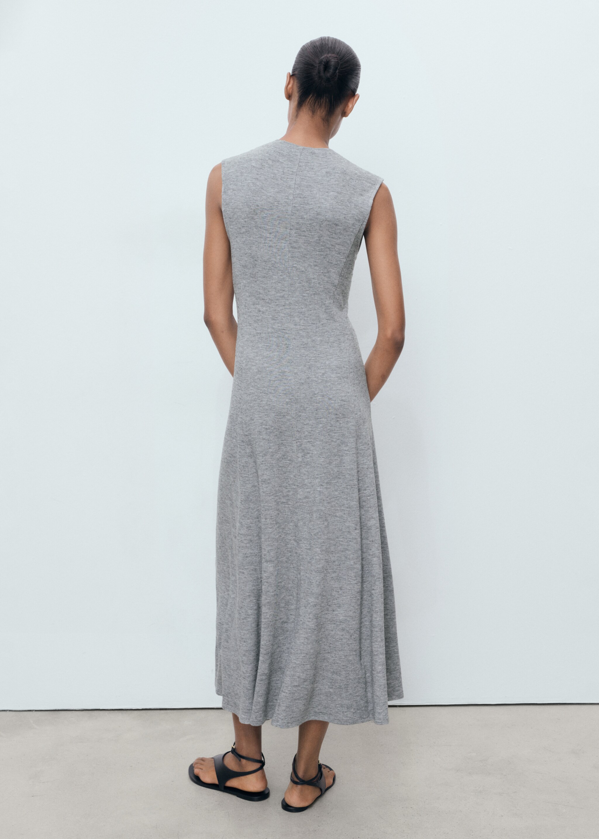 Rhinestone dress with seams - Reverse of the article, Dark Heather Grey. Ref: 17044075-00.