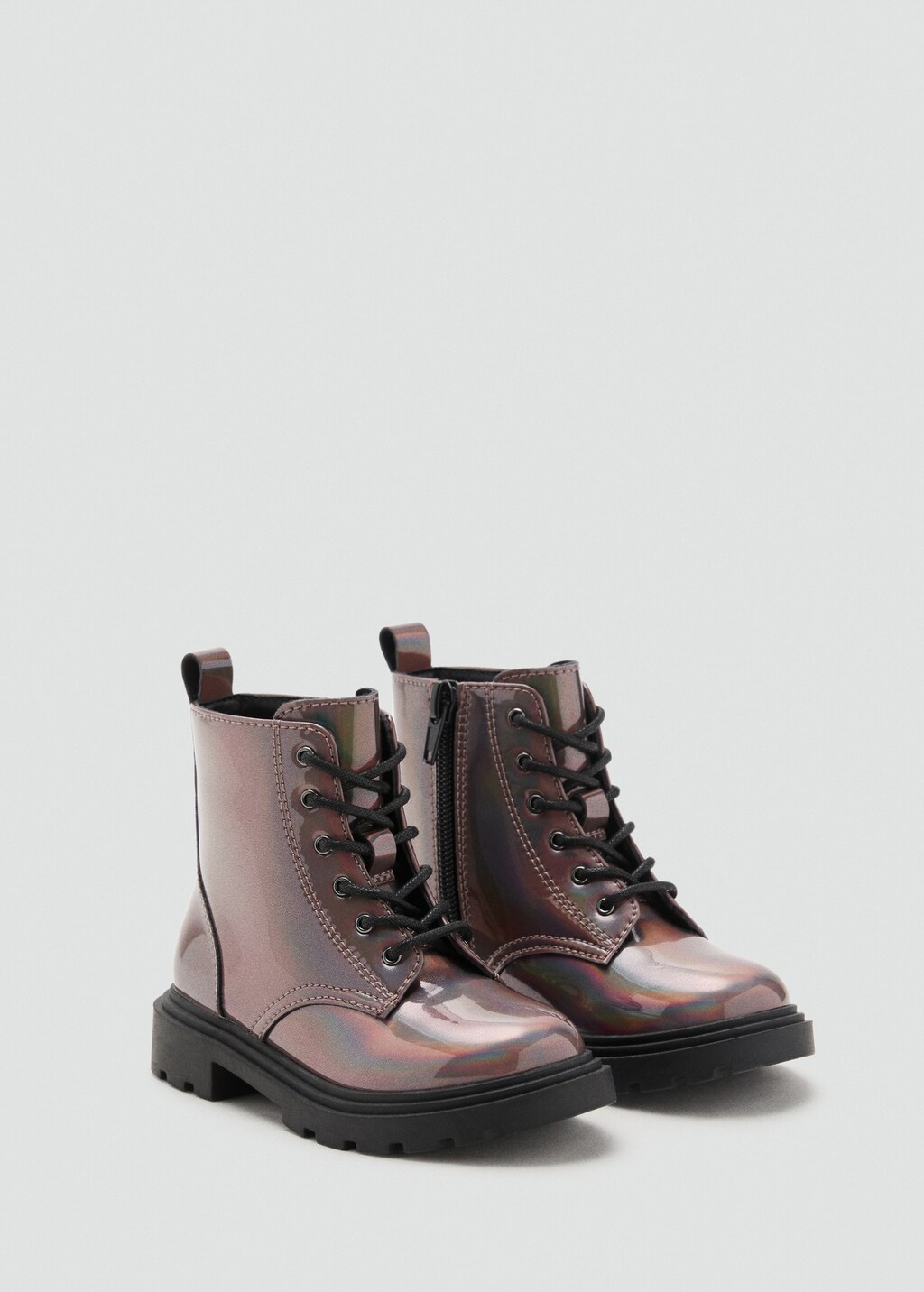 Zipped metallic boots