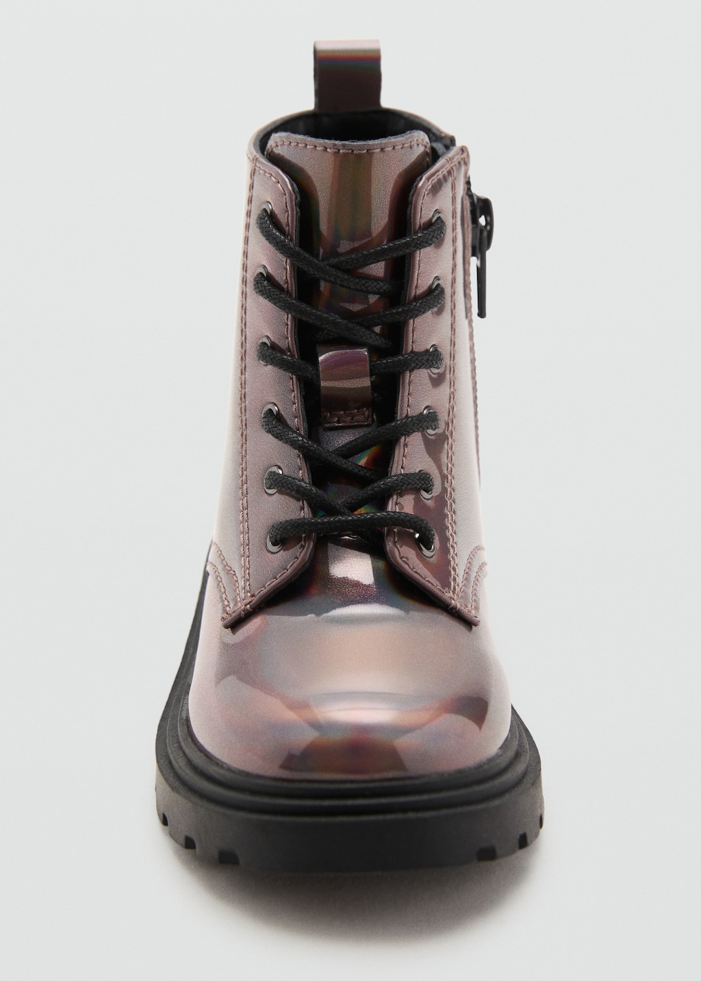 Zipped metallic boots