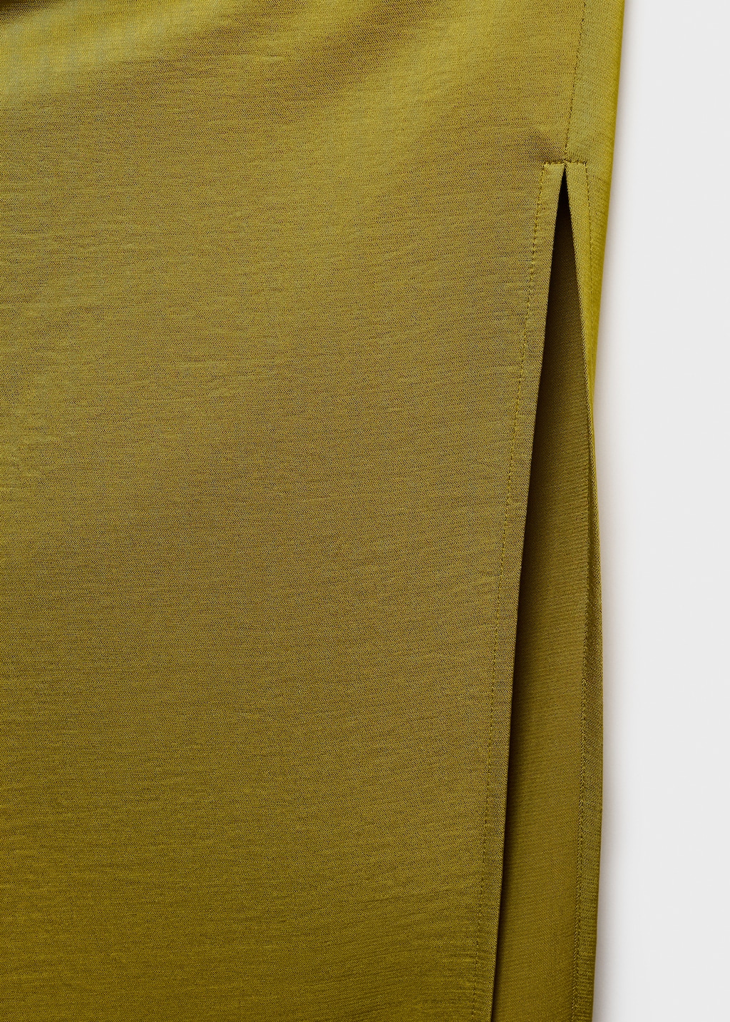 Asymmetrical satin dress with side slits