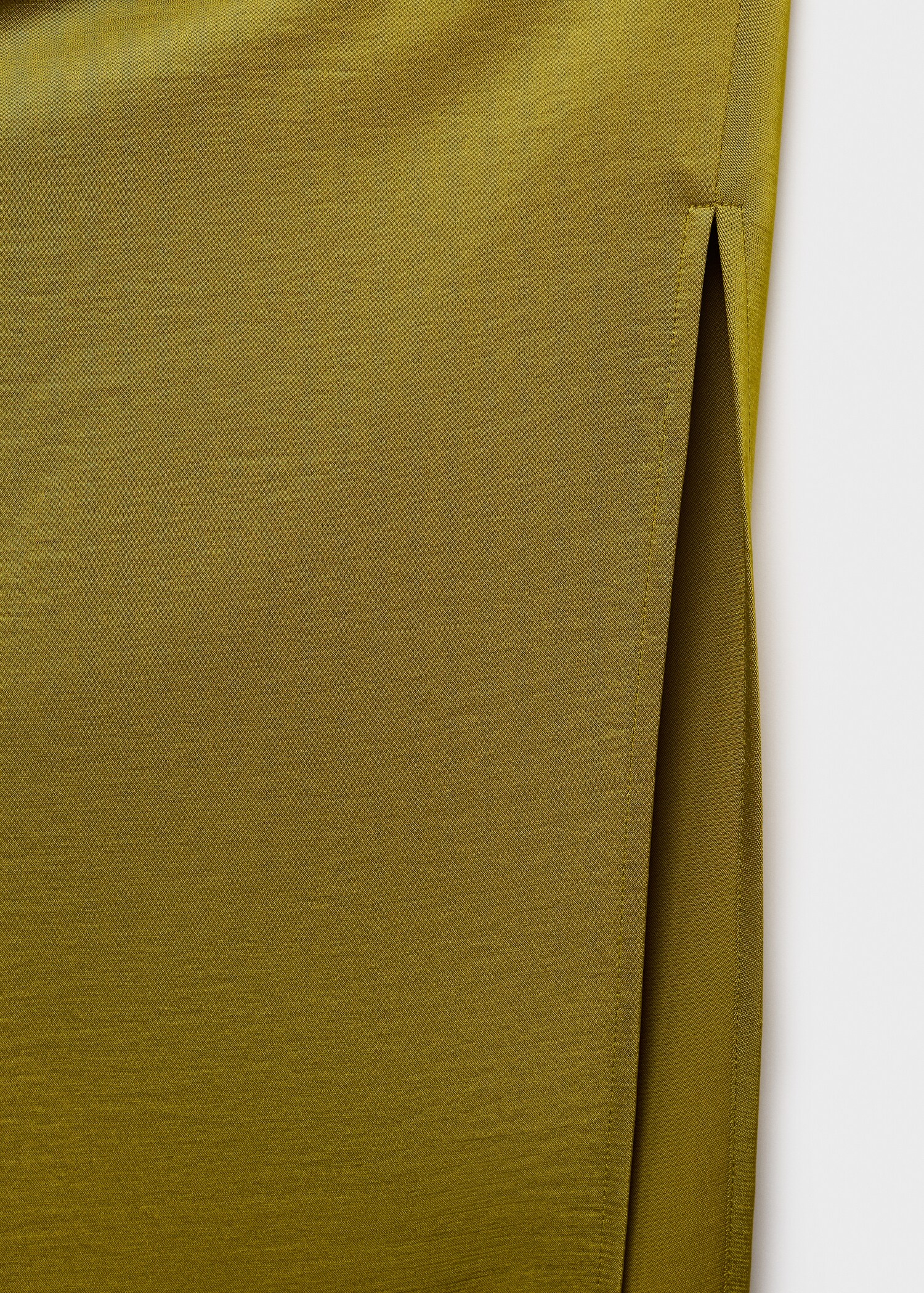 Asymmetrical satin dress with side slits - Details of the article 0