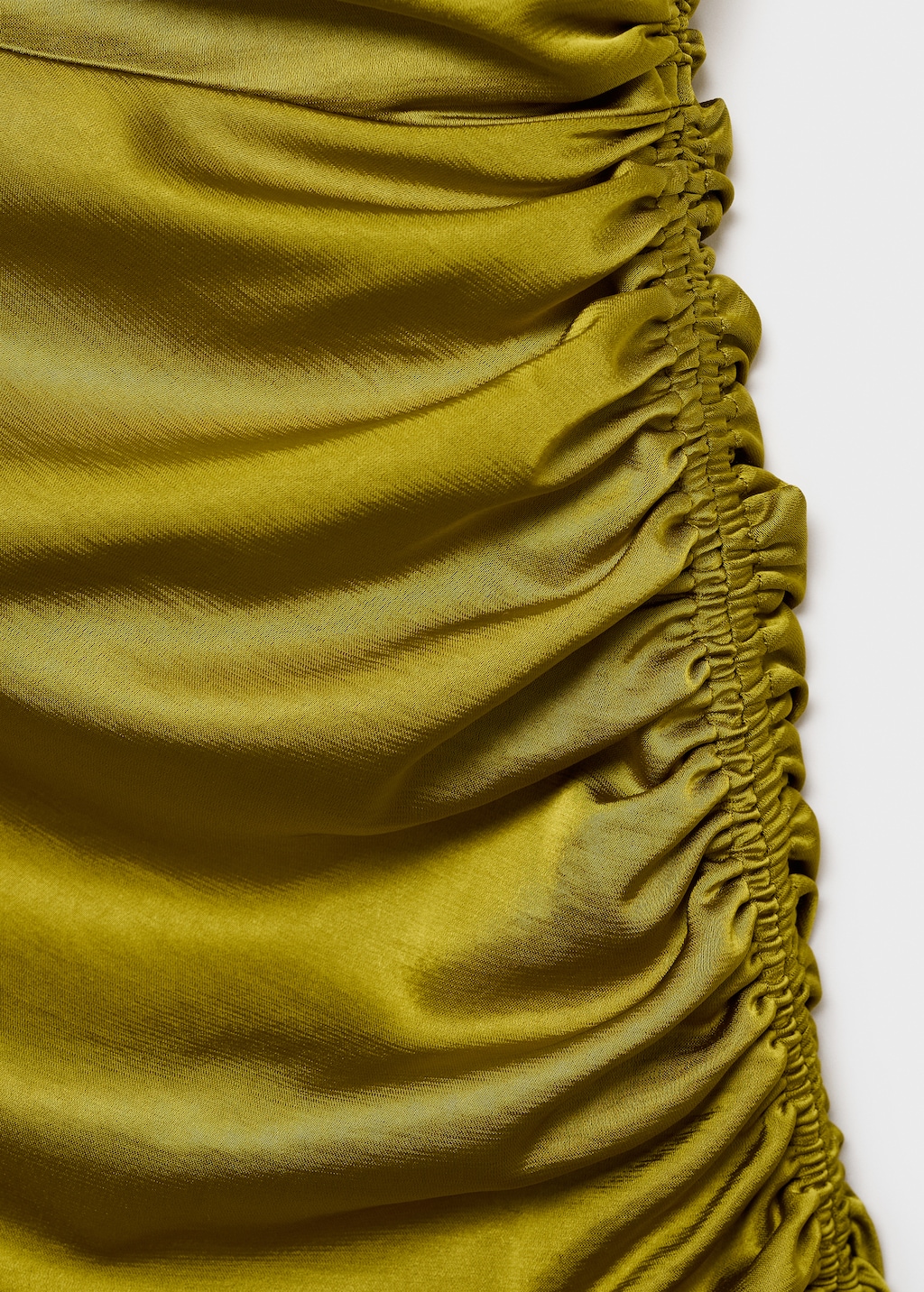 Asymmetrical satin dress with side slits