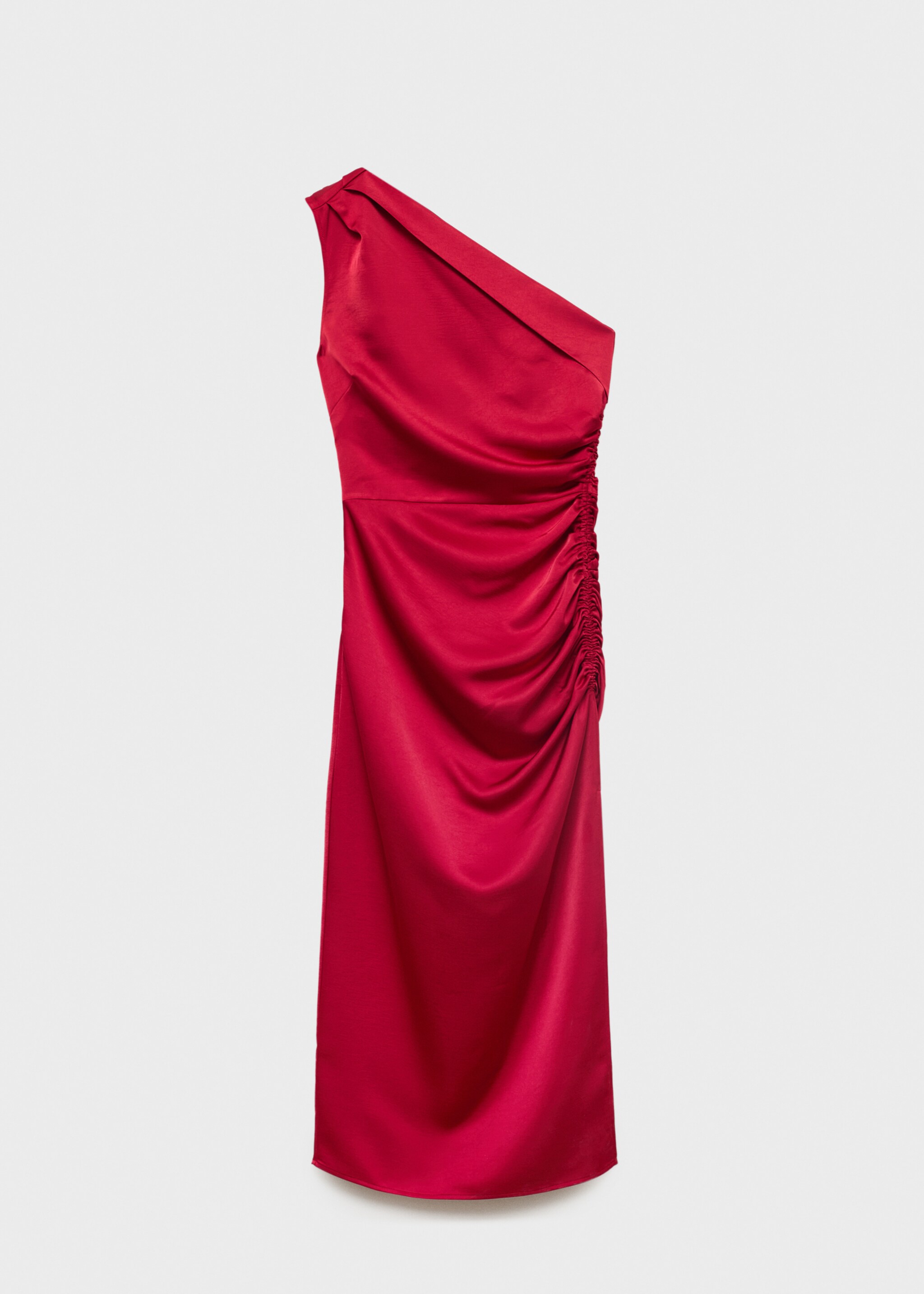 Asymmetrical satin dress with side slits - Article without model