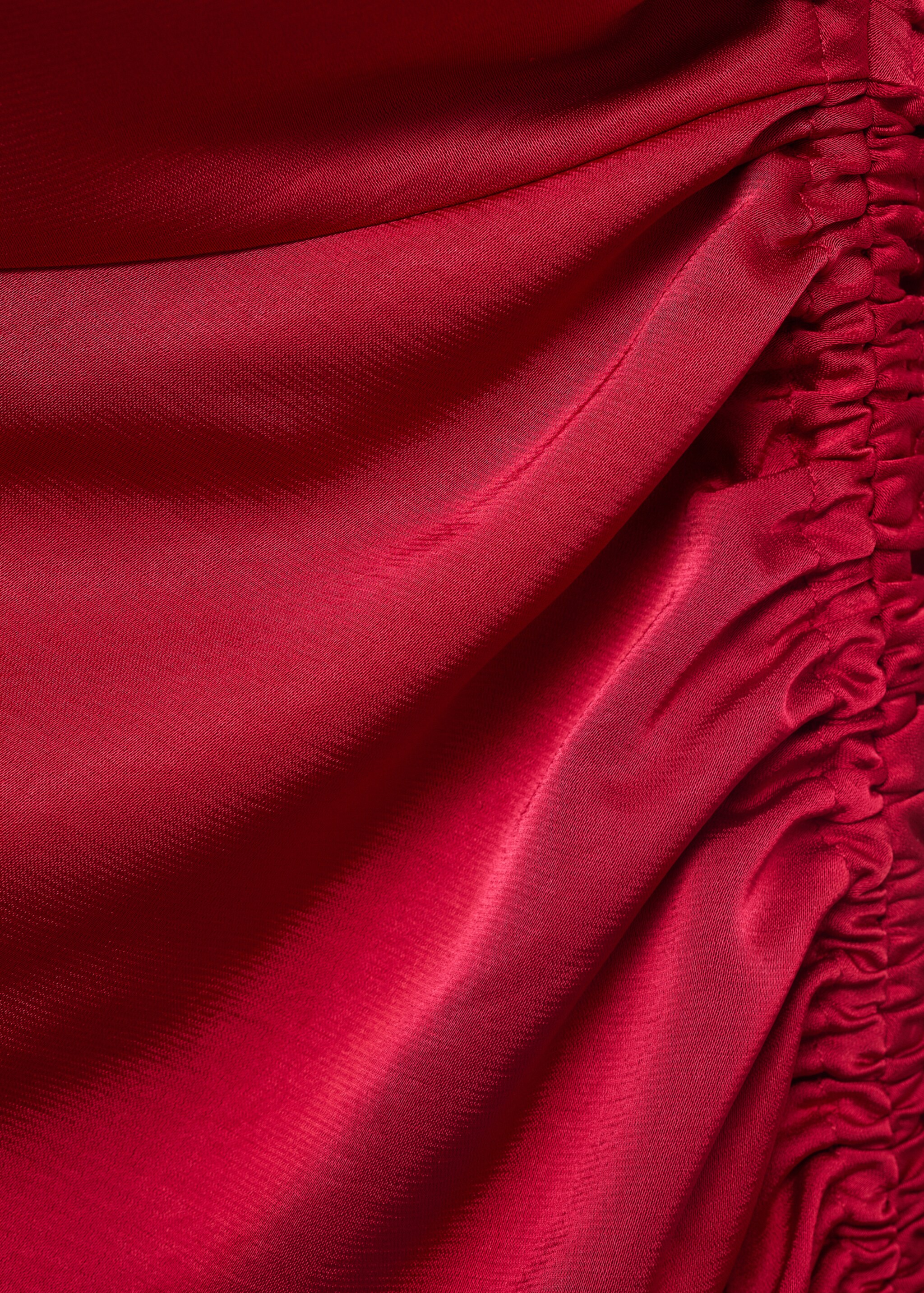 Asymmetrical satin dress with side slits - Details of the article 0