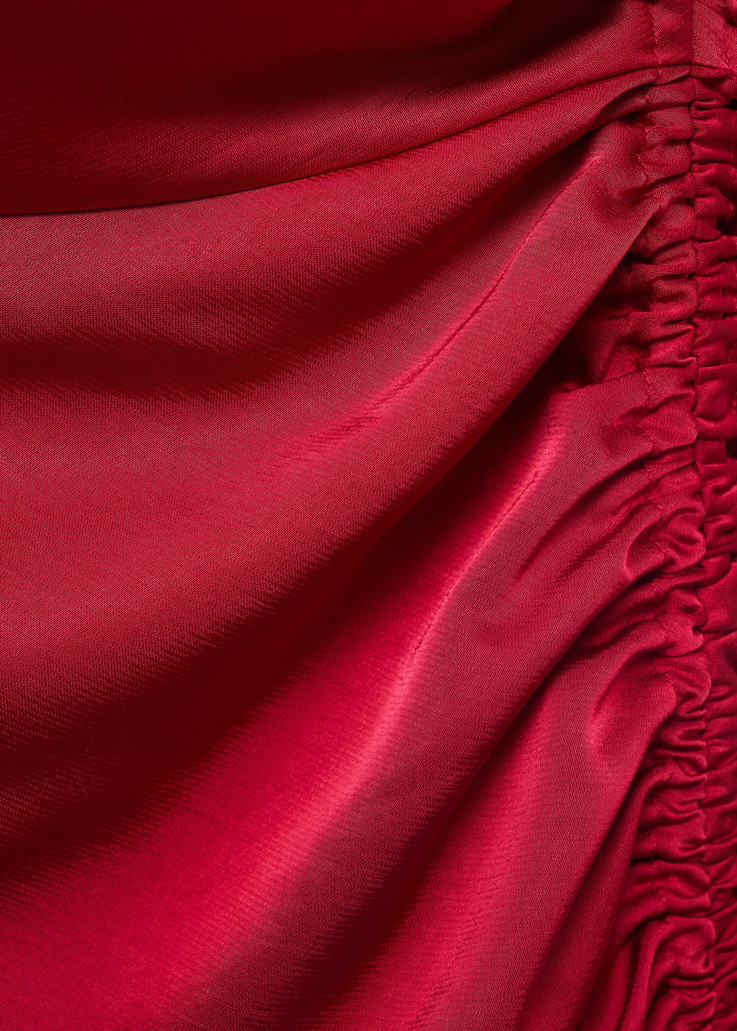 Asymmetrical satin dress with side slits - Details of the article 0