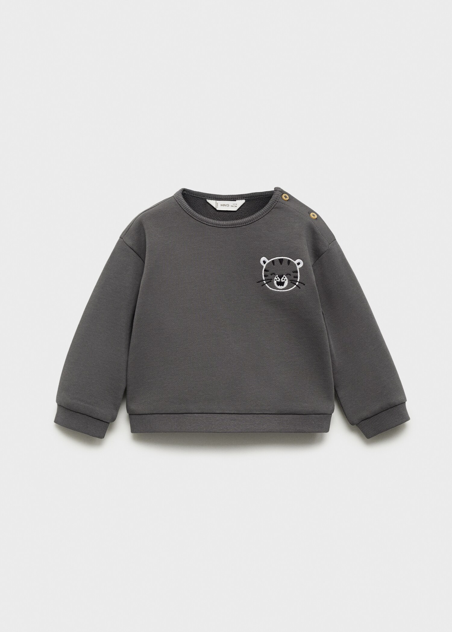 Embroidered detail cotton sweatshirt - Article without model