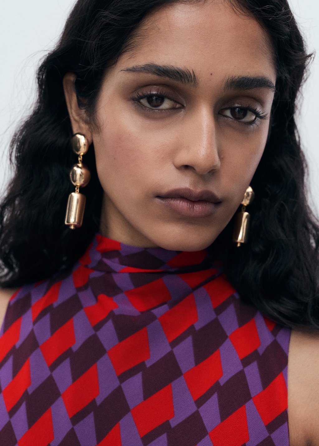 Printed dress with bow detail