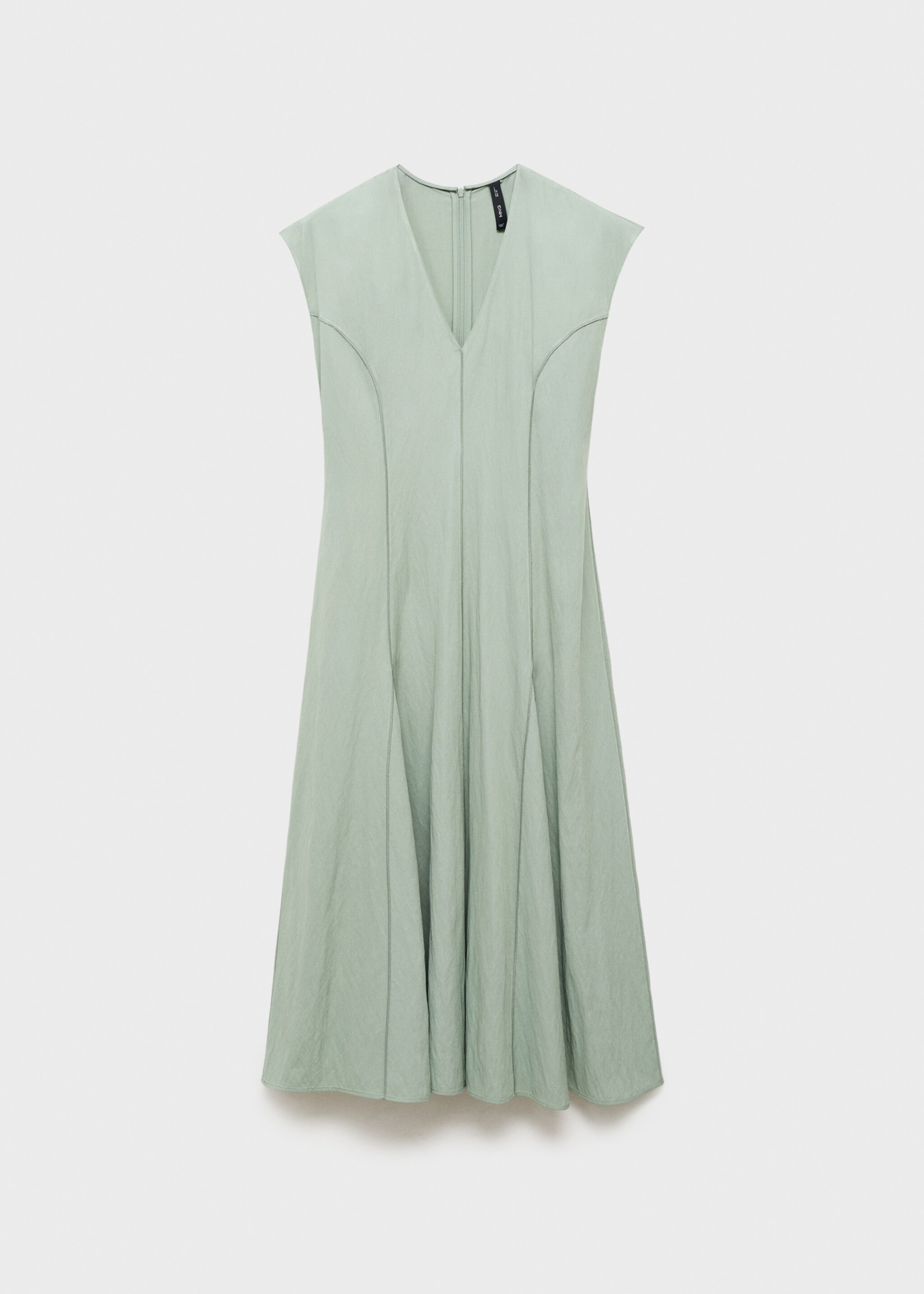 Robe midi avec coutures - Article sans modèle, Vert. Ref: 17044083-00.