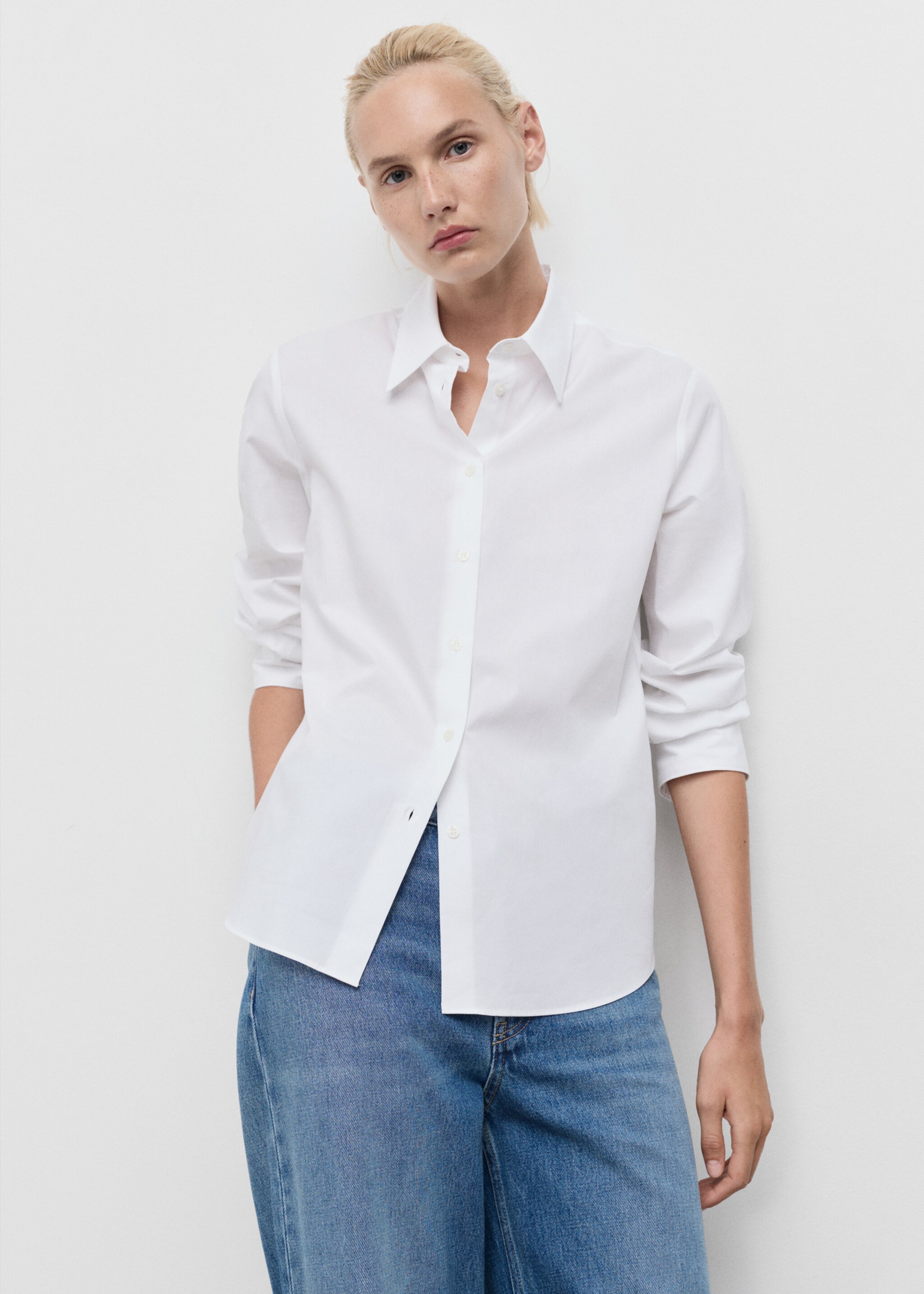 Regular cotton lyocell-blend shirt - Medium plane