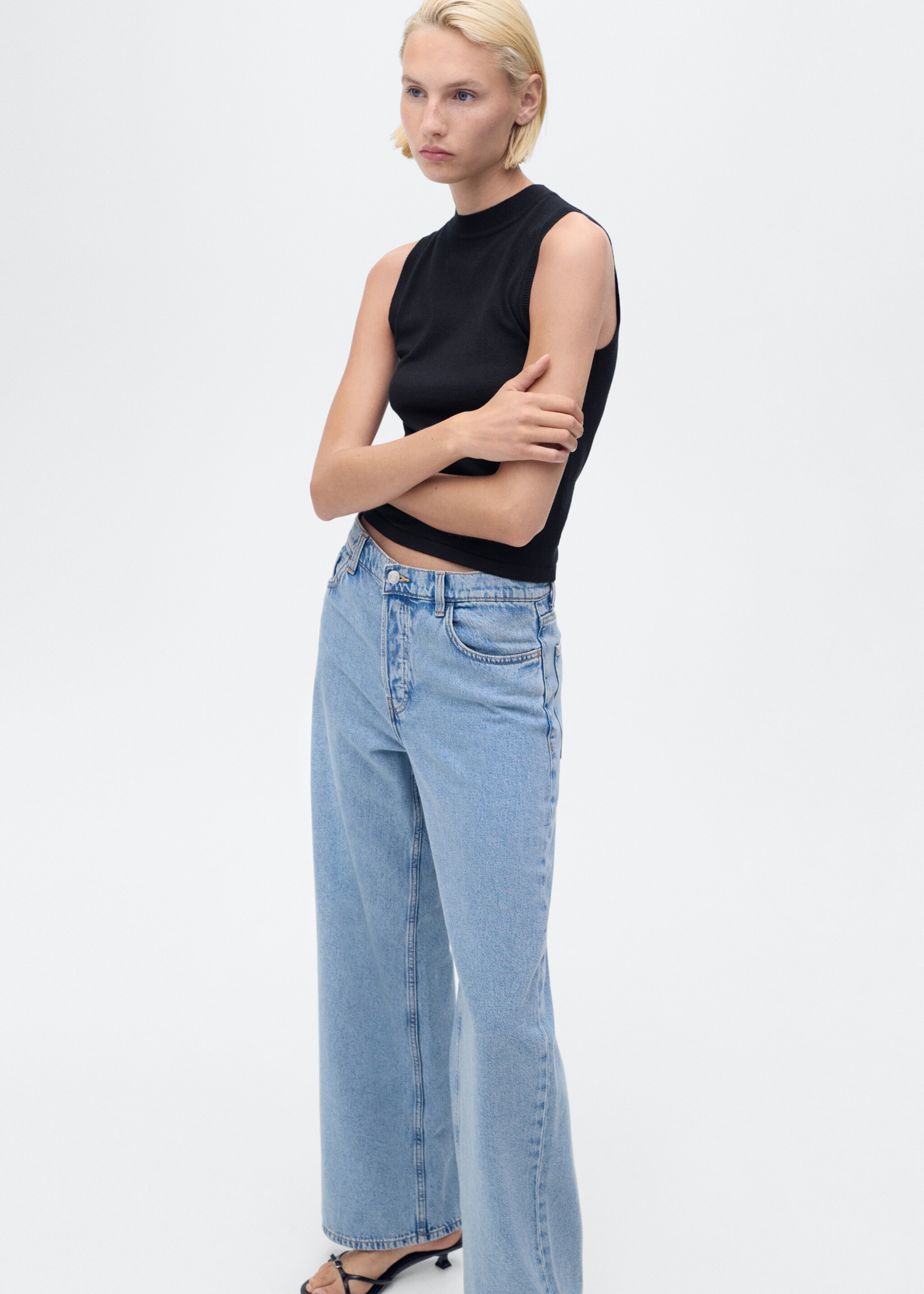 Fine-knit top - Details of the article 2, Navy. Ref: 17044086-00.