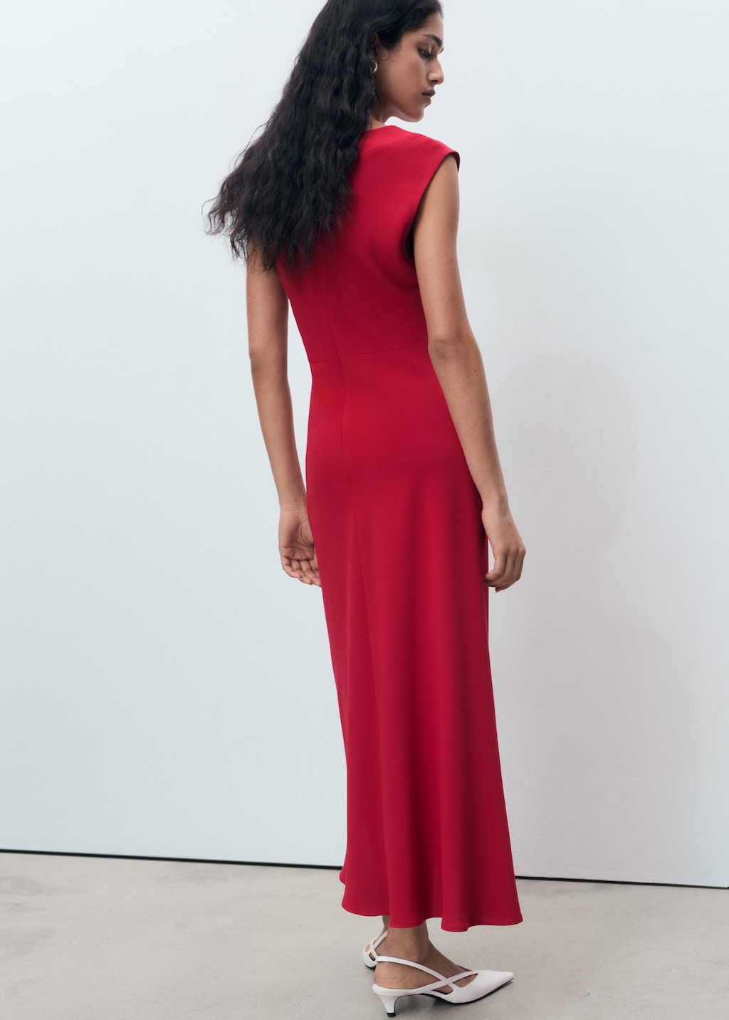 Mango Ruched midi dress