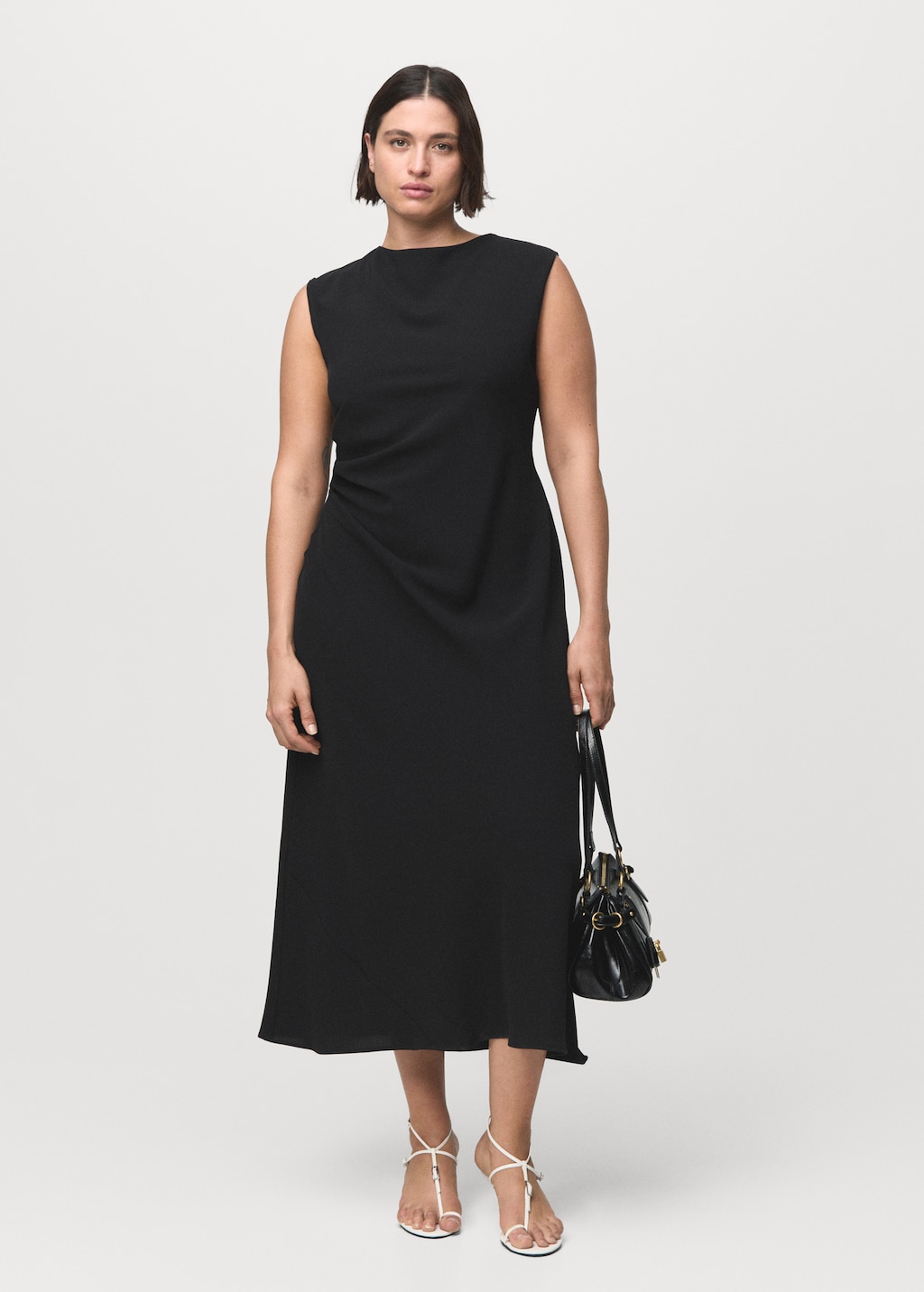 Mango Ruched midi dress