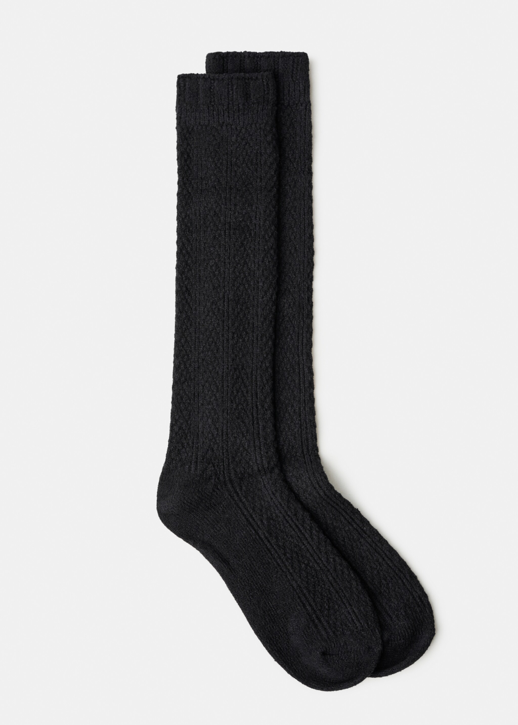 Long knitted socks - Article without model, Black. Ref: 17044088-00.