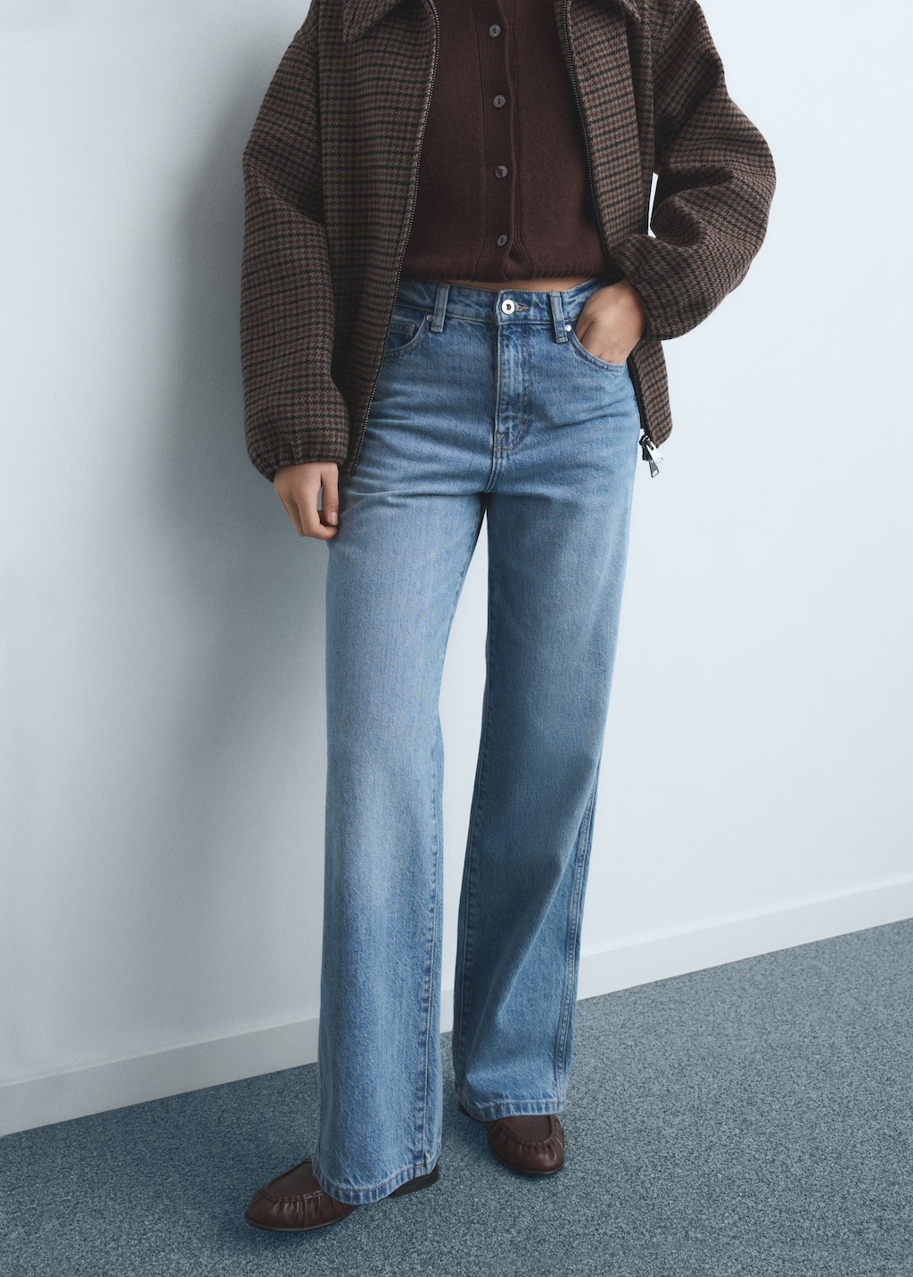 High waist straight jeans