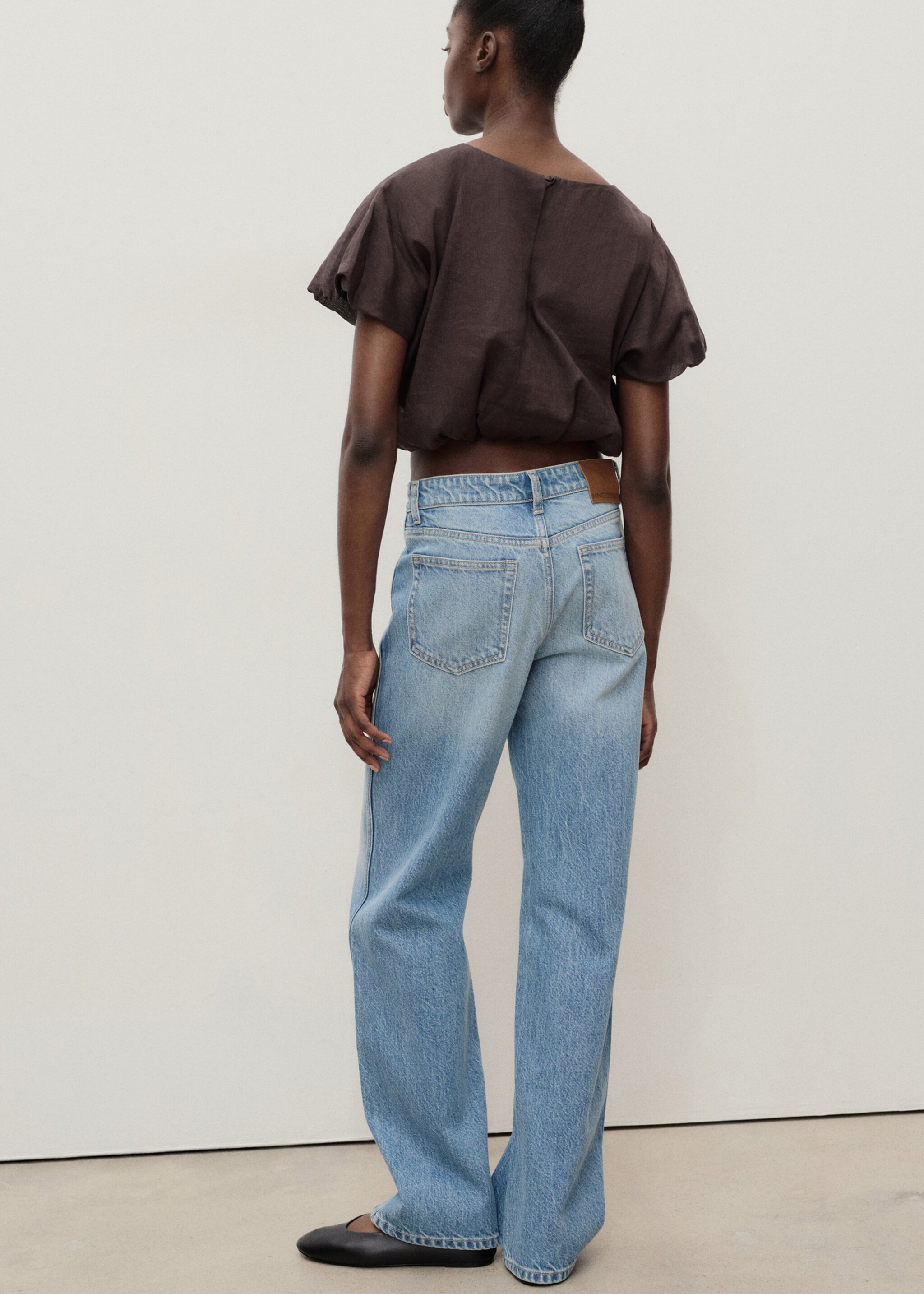 Jeans rectos tiro alto - Reverso del artículo
