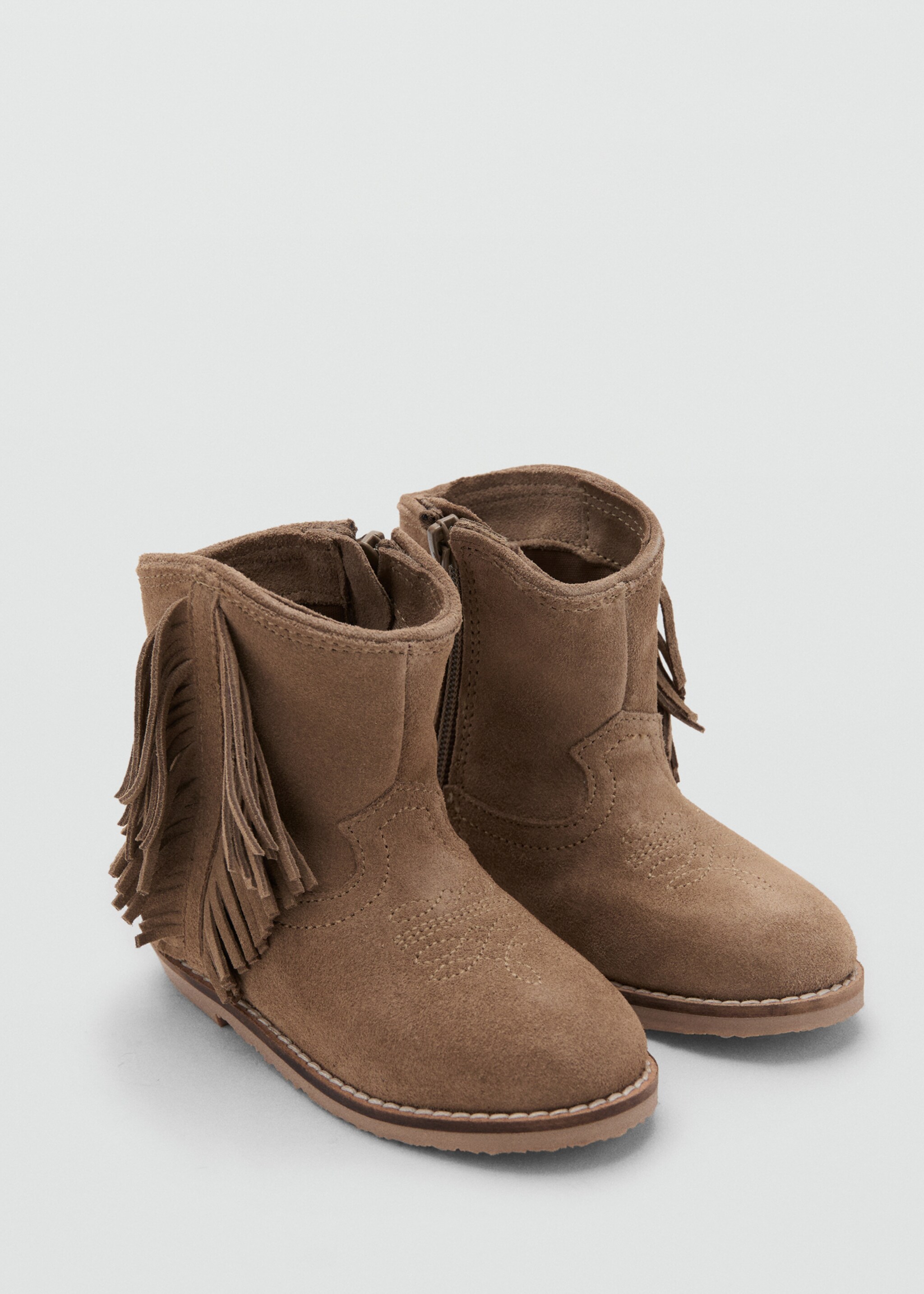 Fringed leather boots - Medium plane