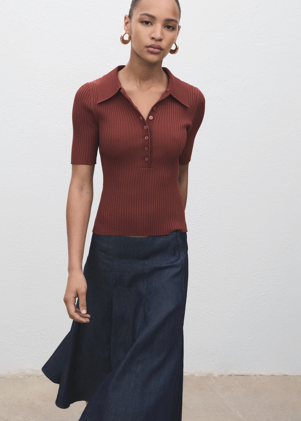 Pleated denim skirt - Women | MANGO USA