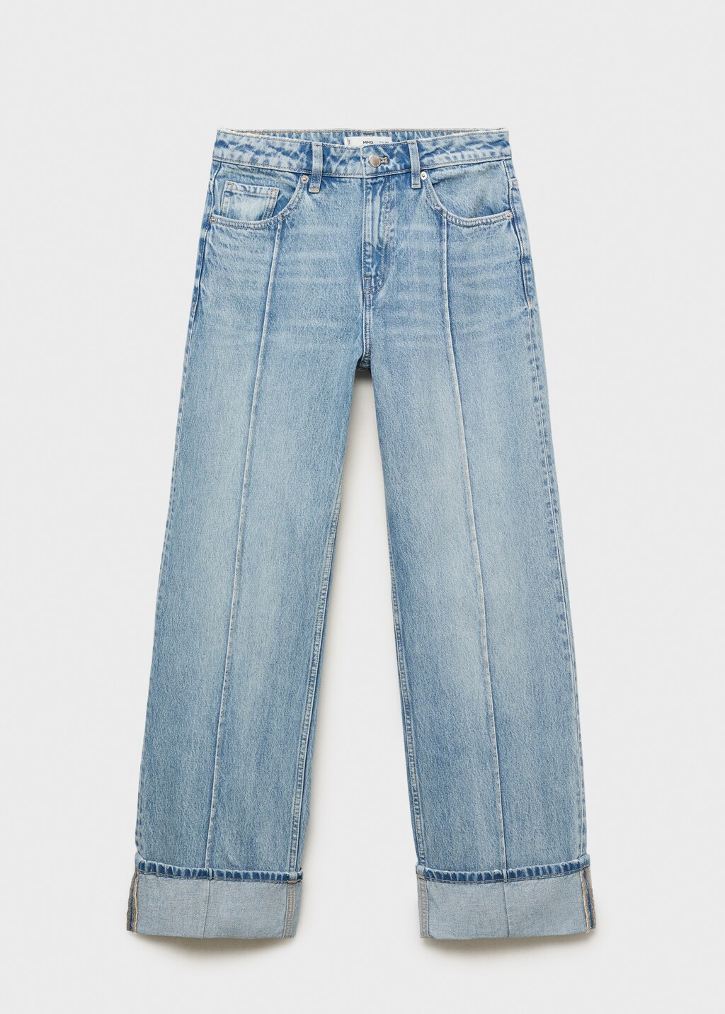 Wide leg jeans with turn-up hem - image 4