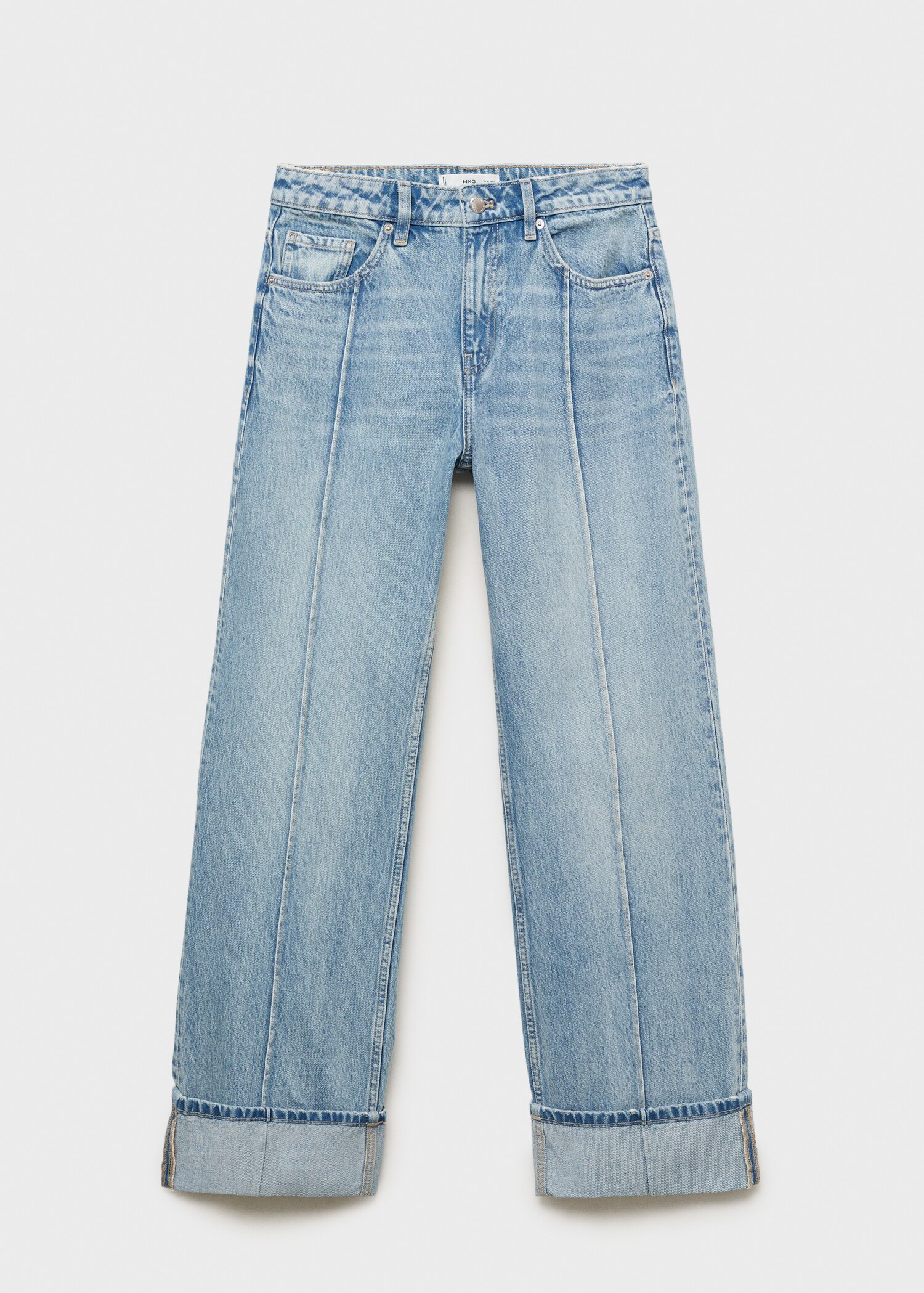 Džíny wide leg s ohrnutým spodním lemem - Zboží bez modelu