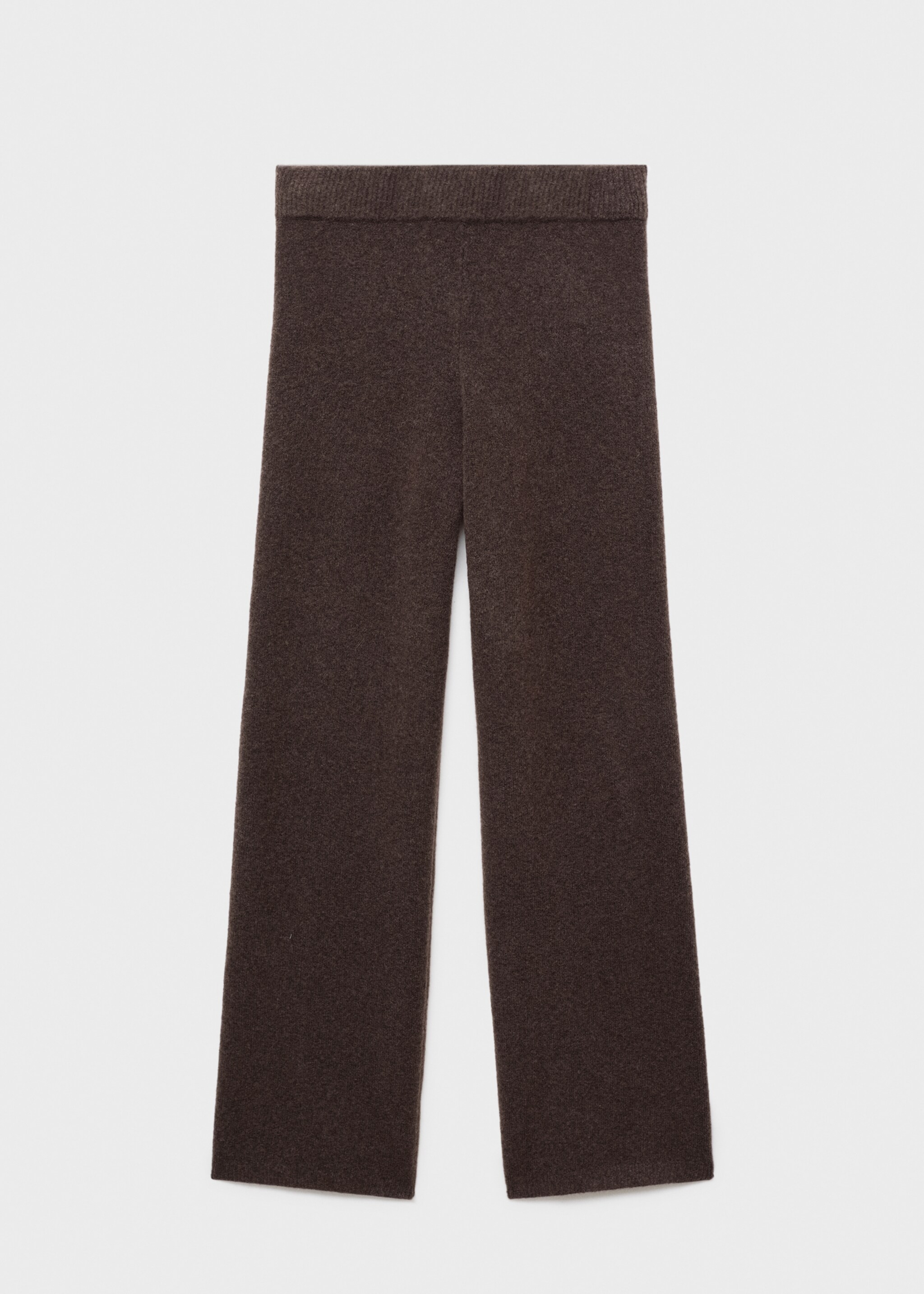 Straight knitted trousers - Article without model, Chocolate. Ref: 17044101-00.