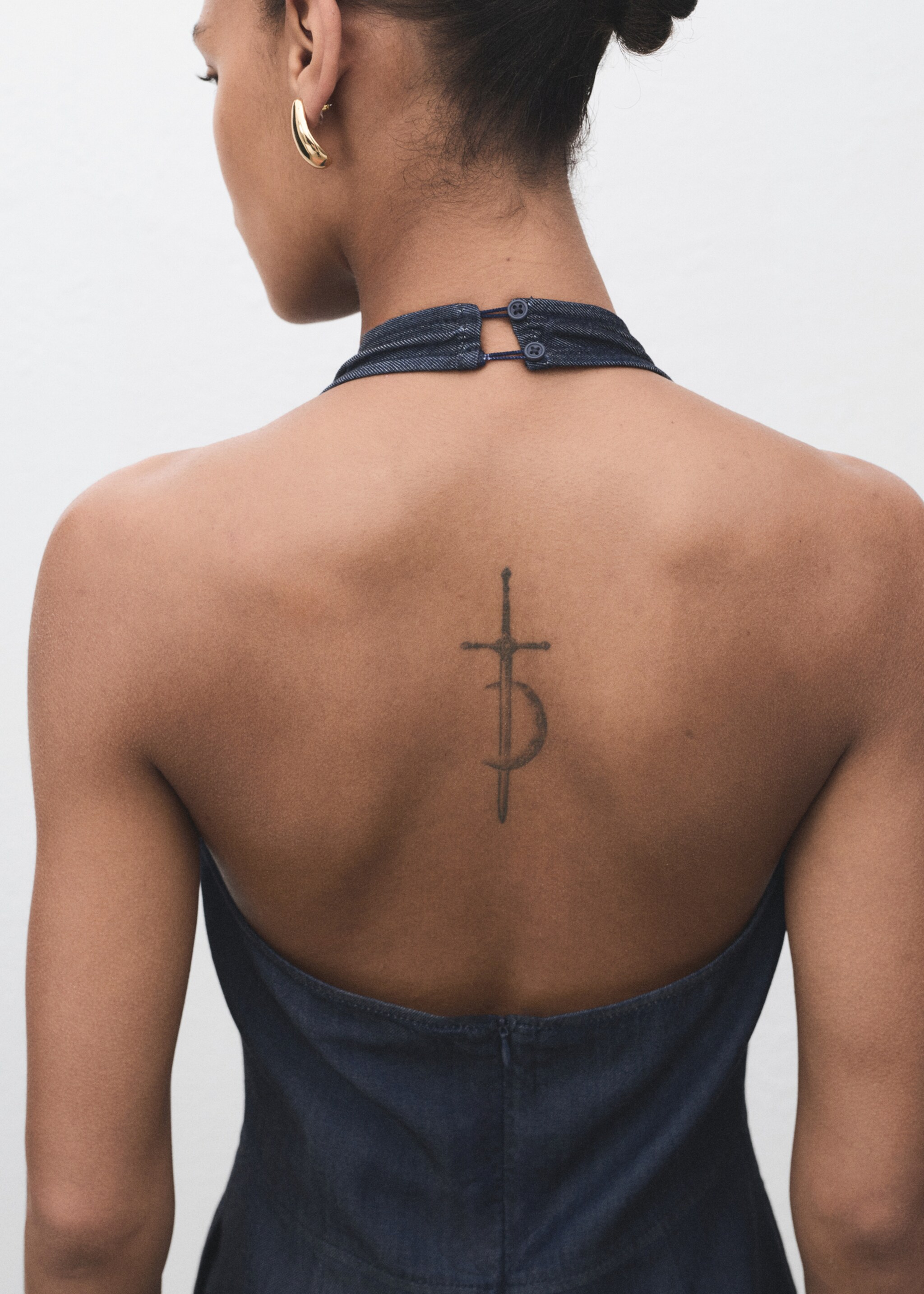 Lyocell-Denim-Jumpsuit - Detail des Artikels 2, Blau. Ref: 17044102-00.