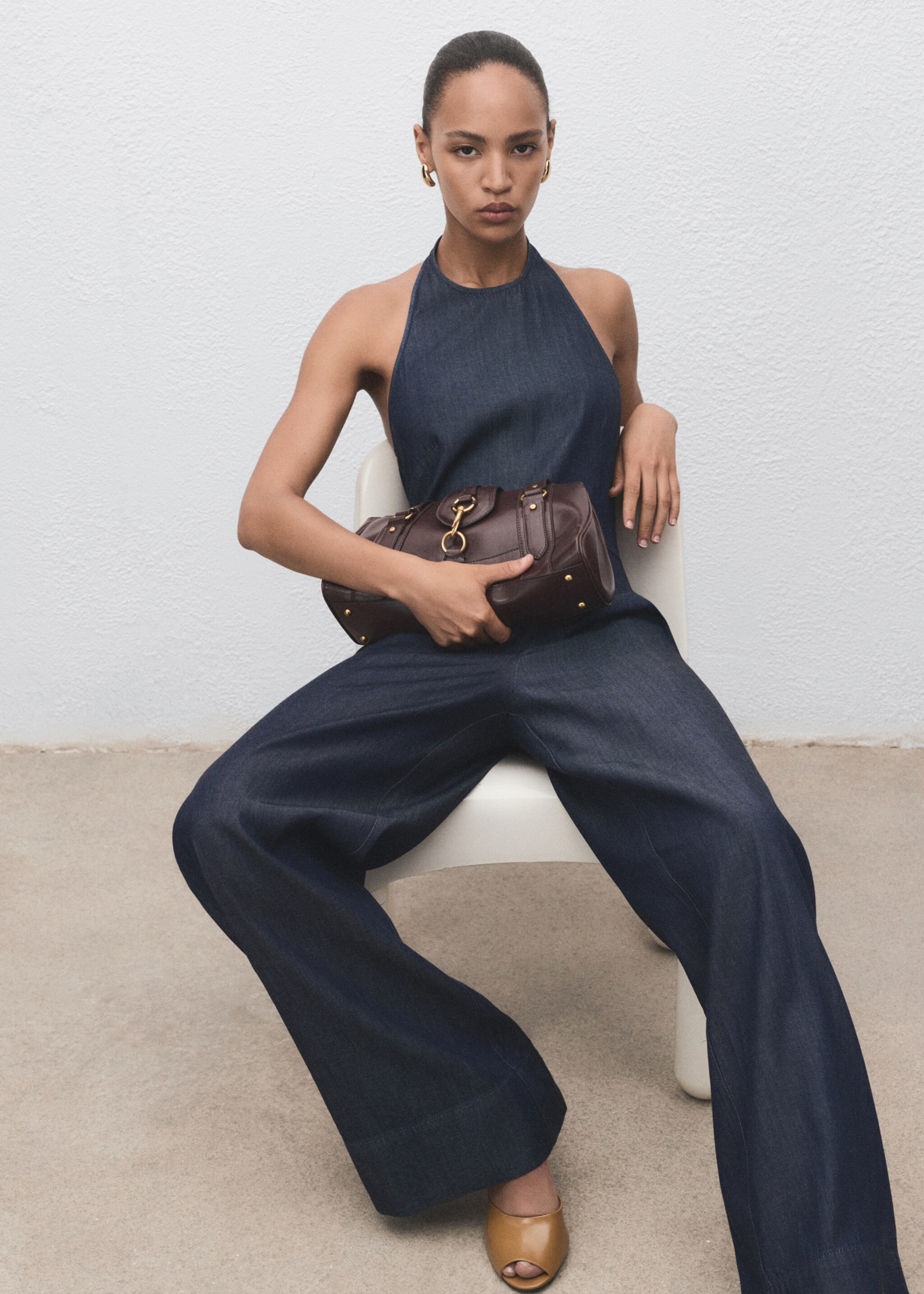 Lyocell-Denim-Jumpsuit - Detail des Artikels 6, Blau. Ref: 17044102-00.