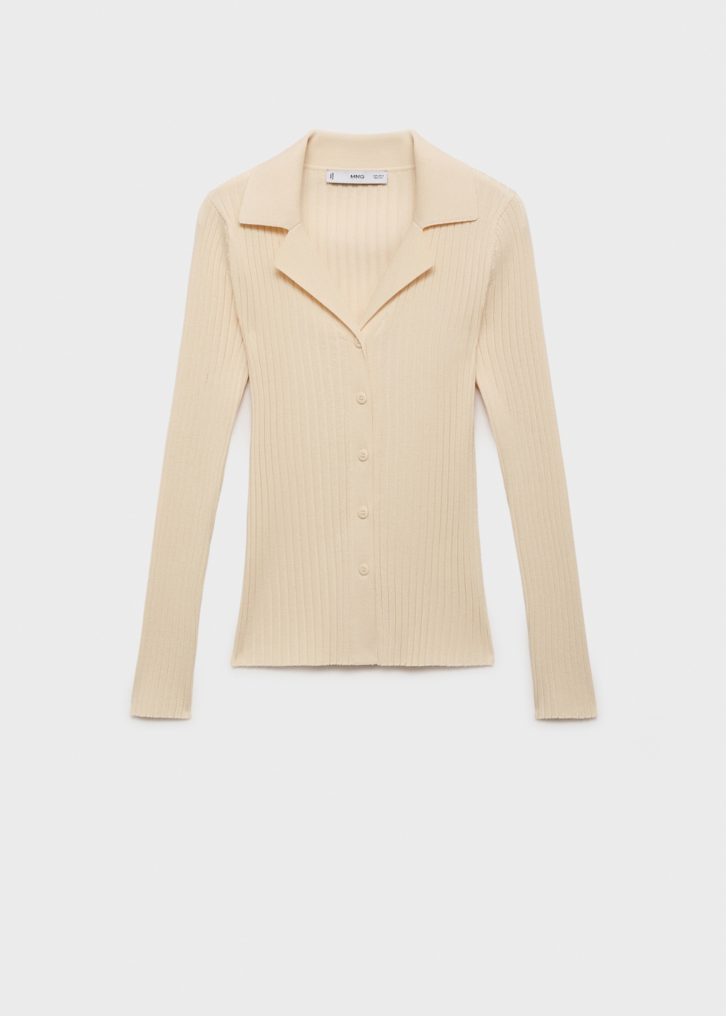 Ribbed lapel cardigan
