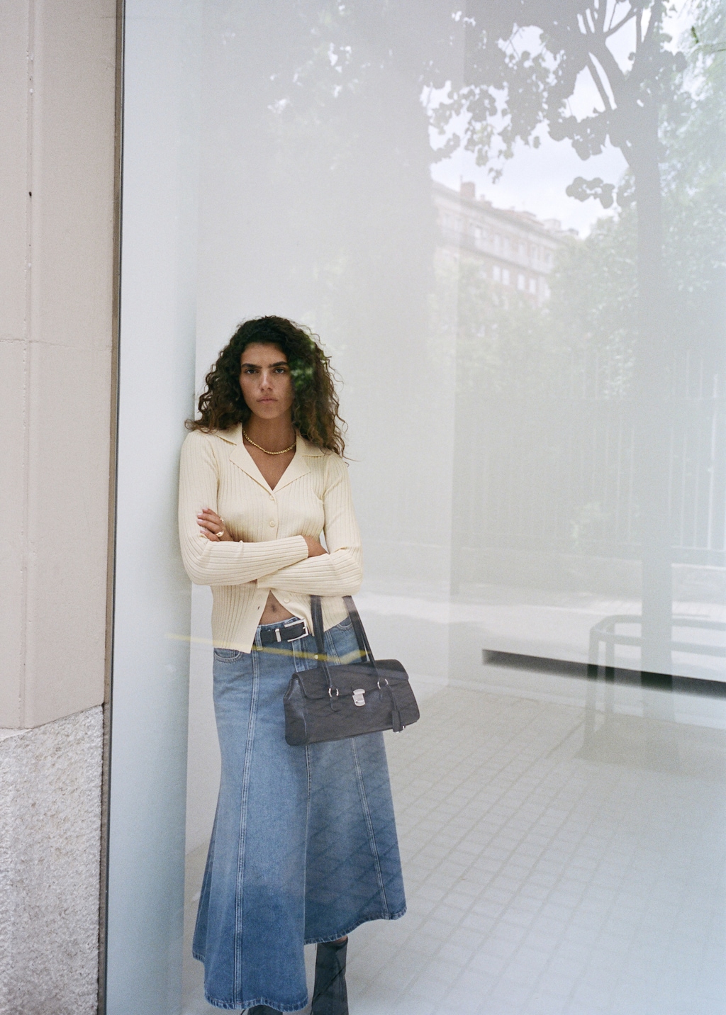 Mango Ribbed lapel cardigan thumbnail