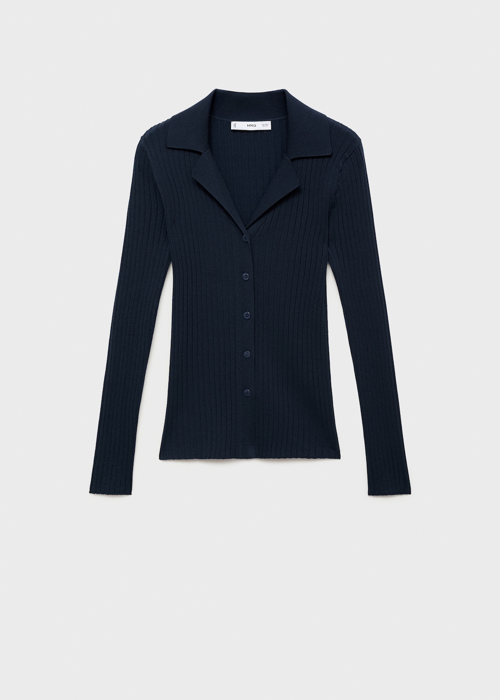 Ribbed lapel cardigan