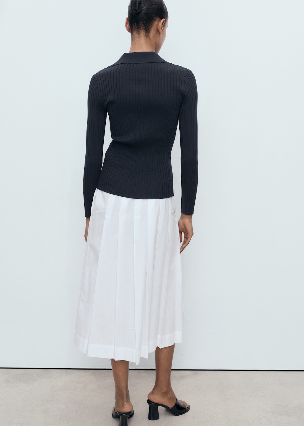 Ribbed lapel cardigan