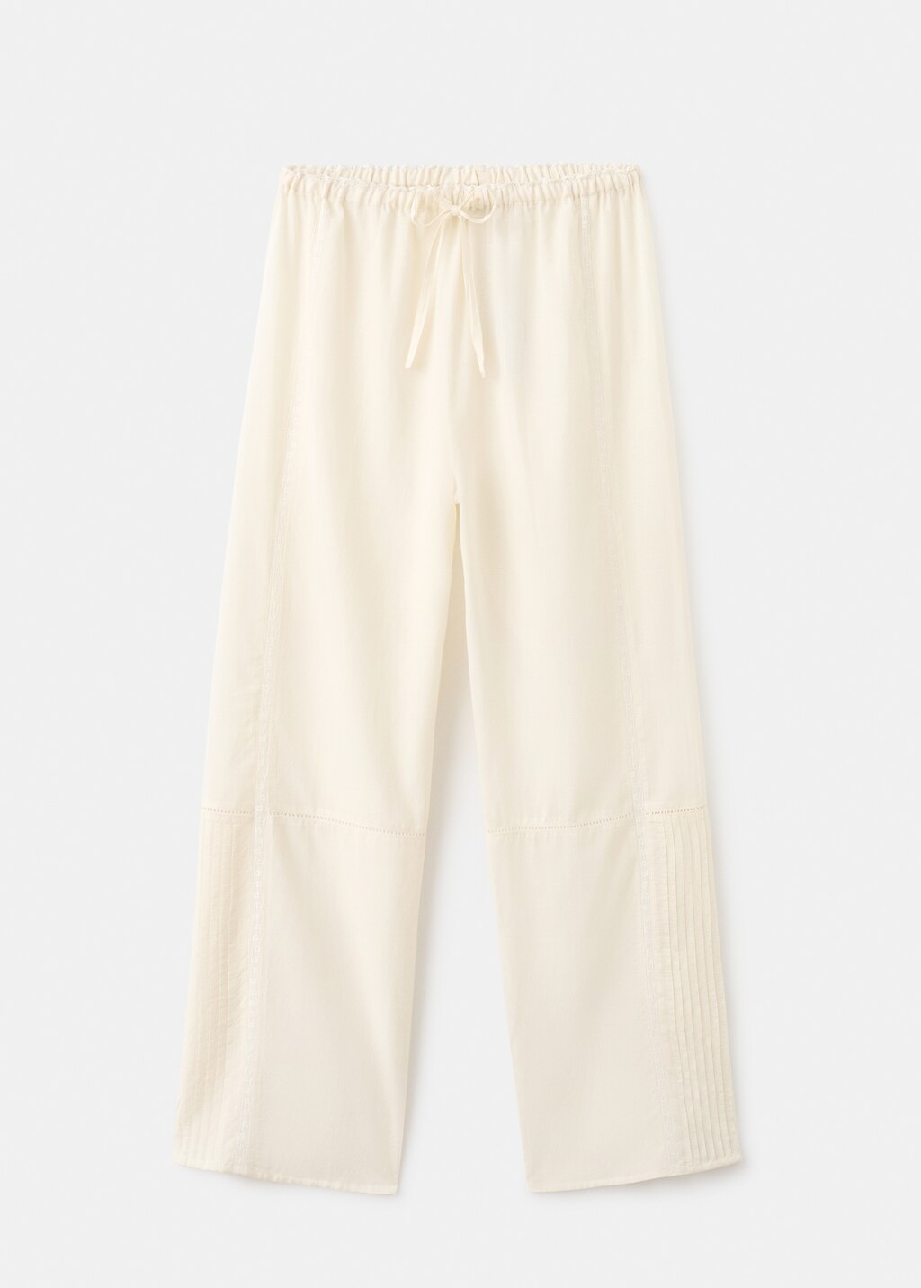 Cotton lace pajama pants with drawstring - image 5