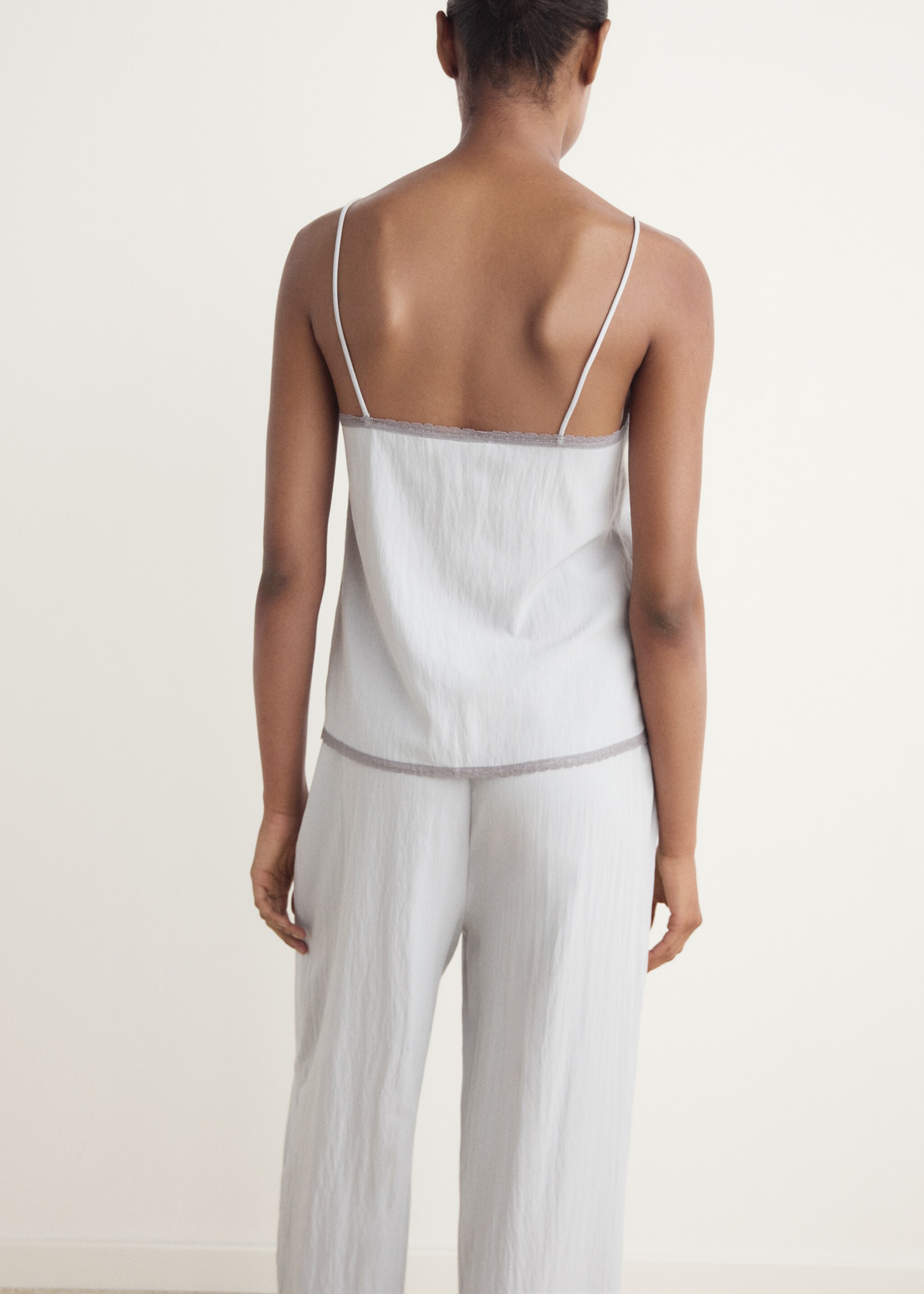 Top pijama com renda - Verso do artigo, Cinzento-claro. Ref: 17044106-00.