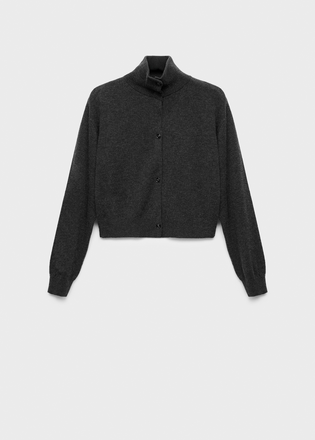 Cropped wool cardigan with buttons